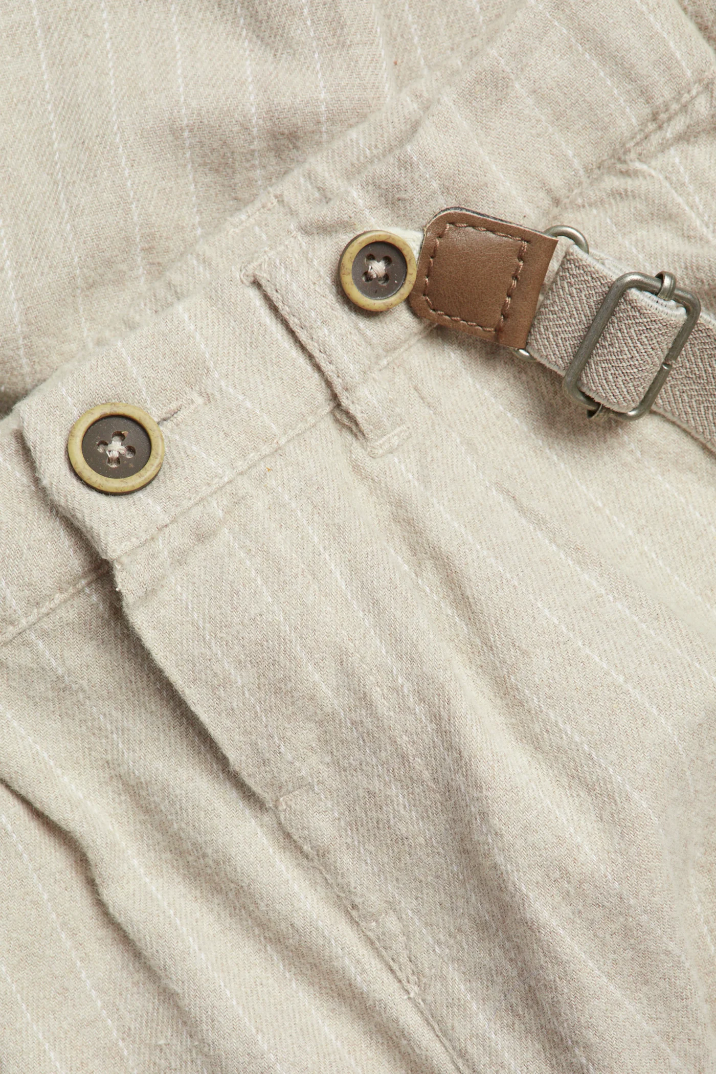 Kids' beige trousers with suspenders - Image 2