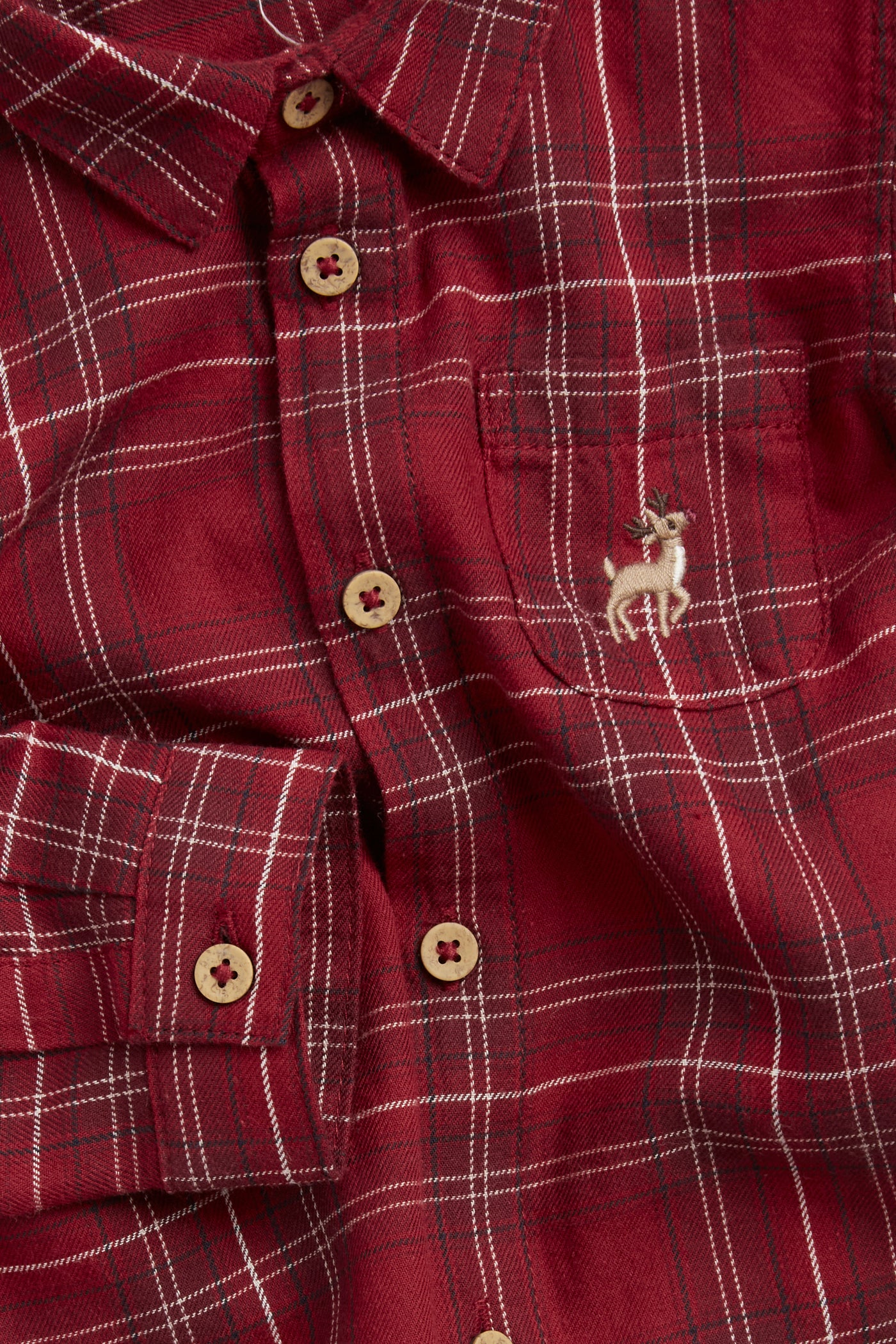 Baby red checked Christmas shirt - Image 3