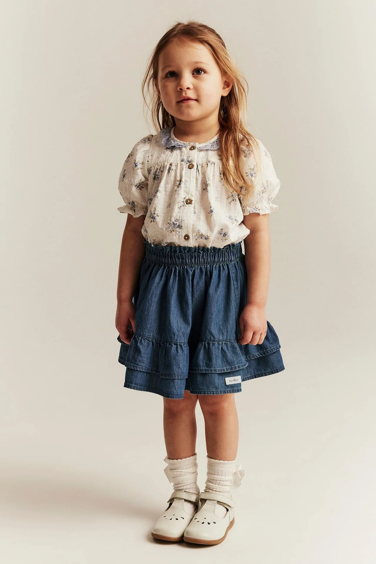 Baby & kids' blue denim skirt with frills - Image 4