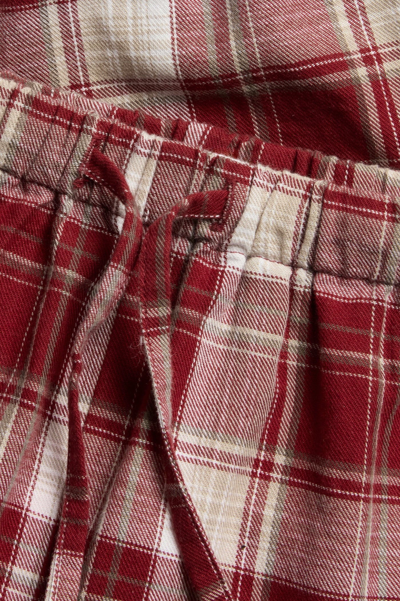 Baby red checked woven trousers - Image 2