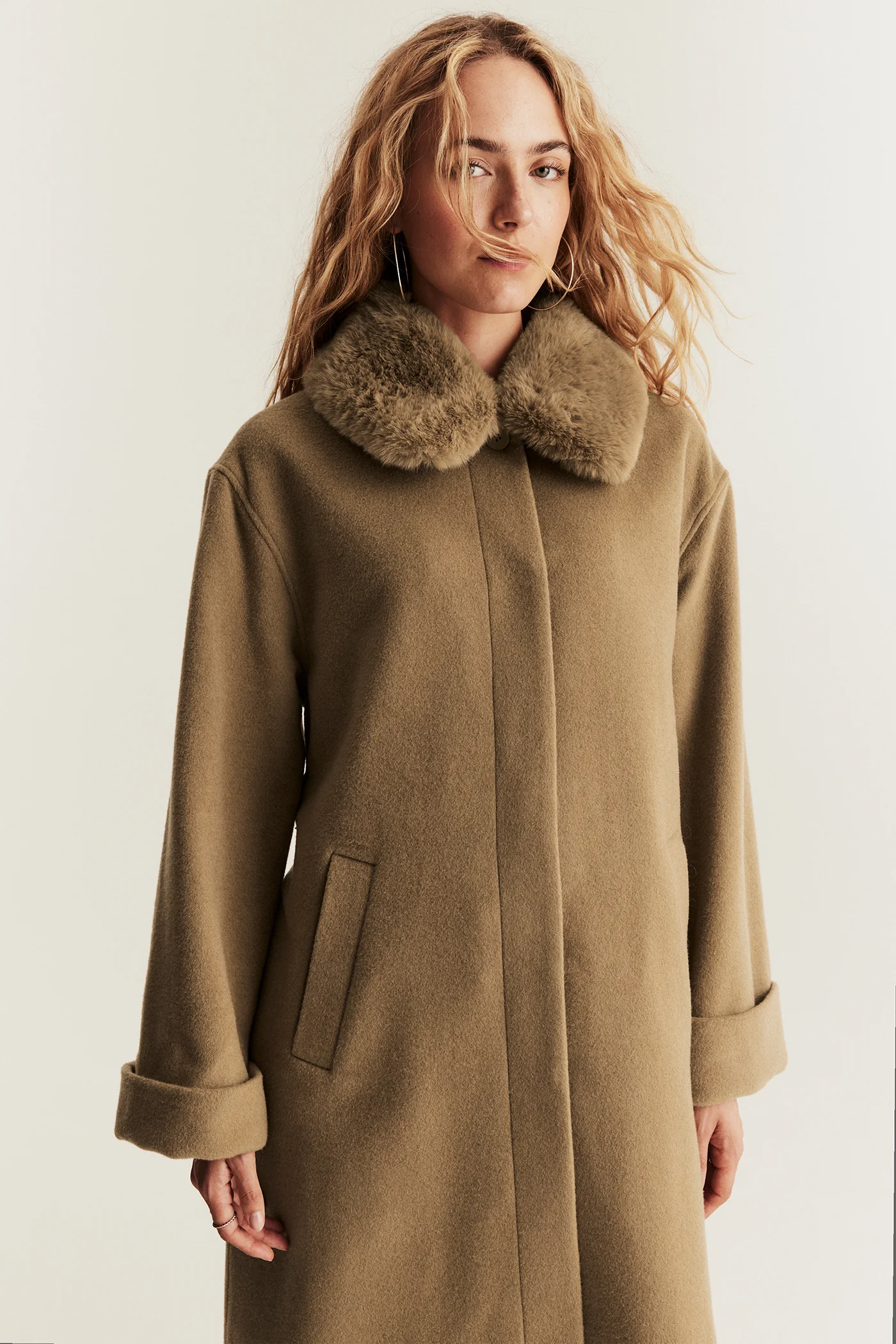 Women's brown wool blended coat - Image 6