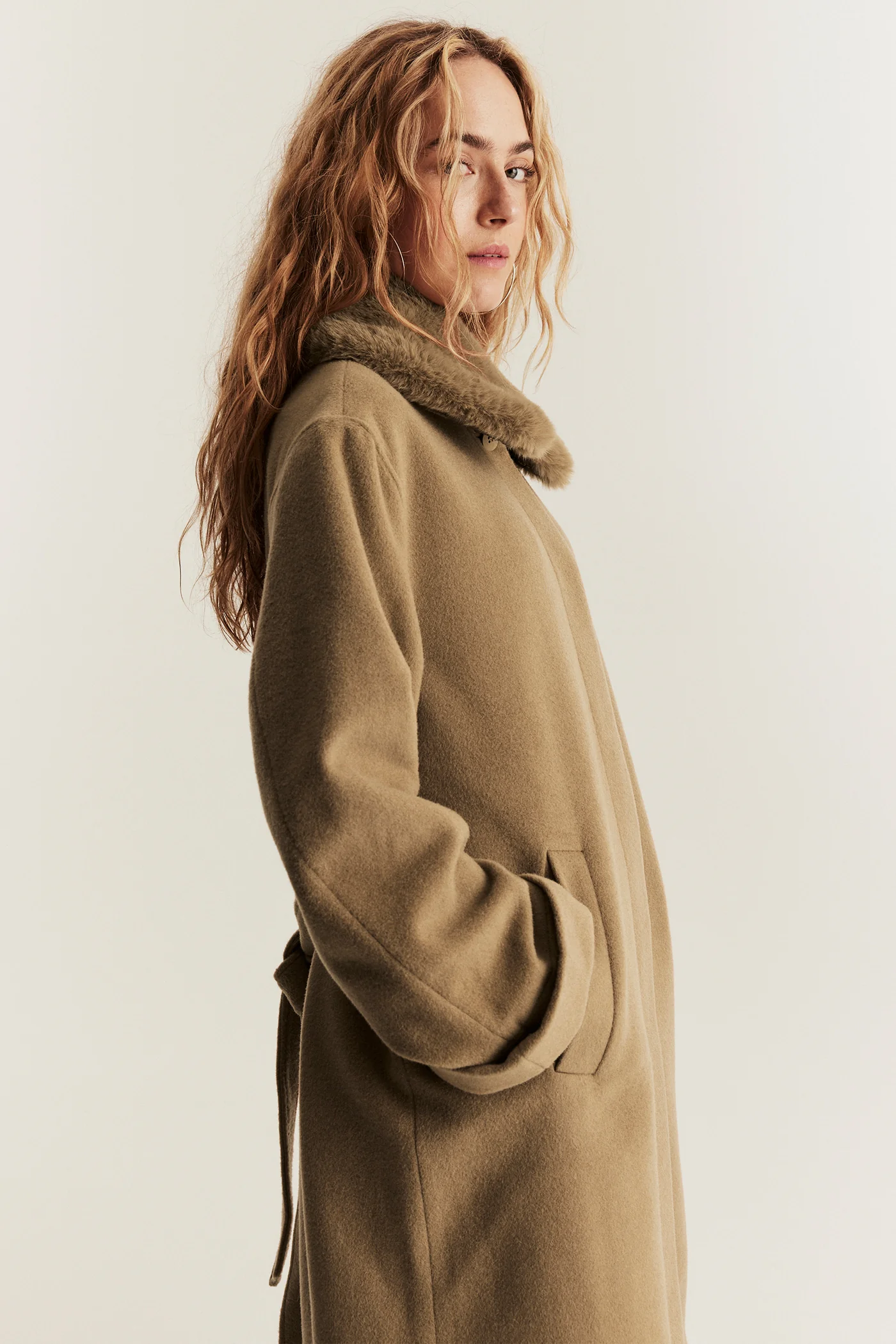 Women's brown wool blended coat - Image 8