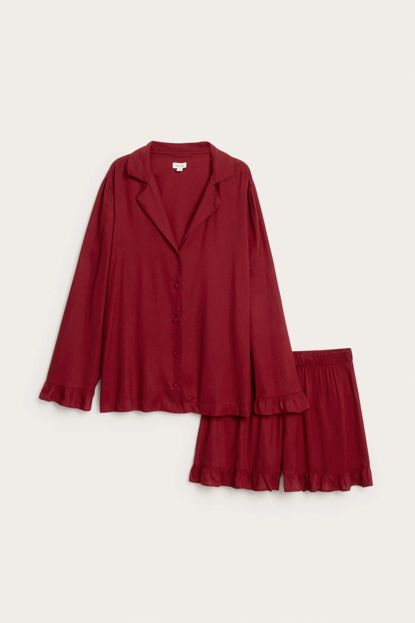 Women's red frill pyjamas - Image 2