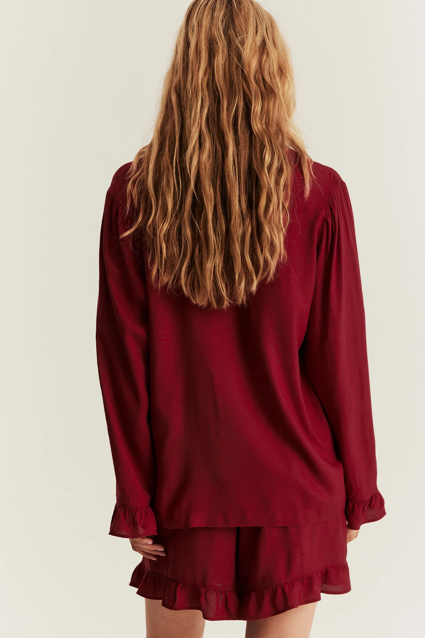 Women's red frill pyjamas - Image 7