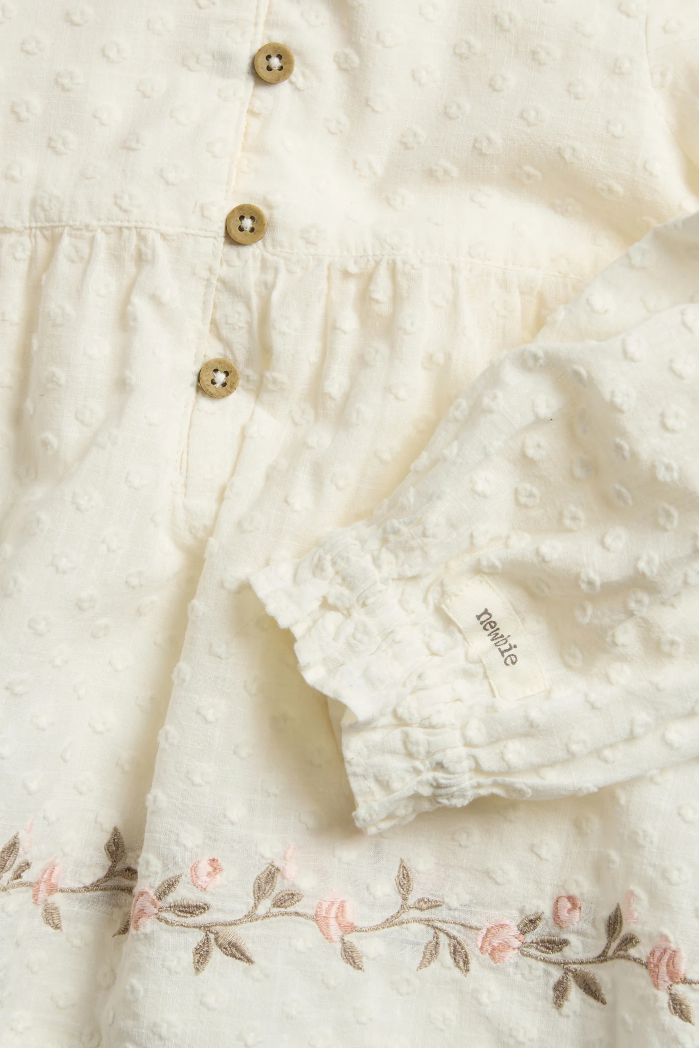 Kids’ white blouse with rose embroidery - Image 2