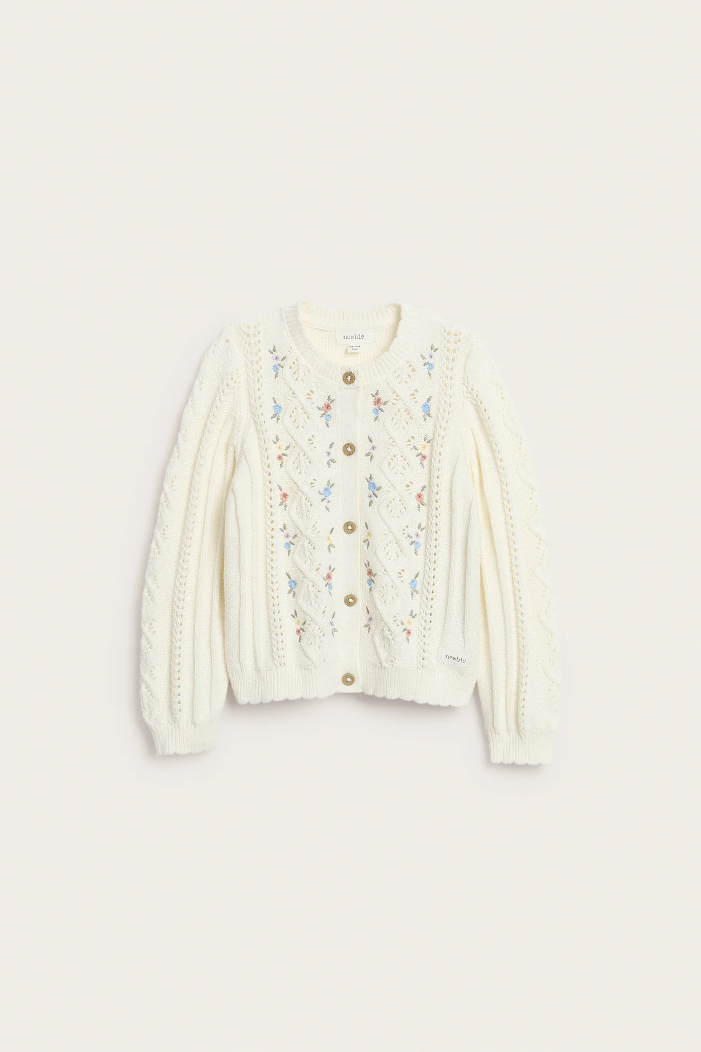 Baby & kids white floral patterned knit cardigan