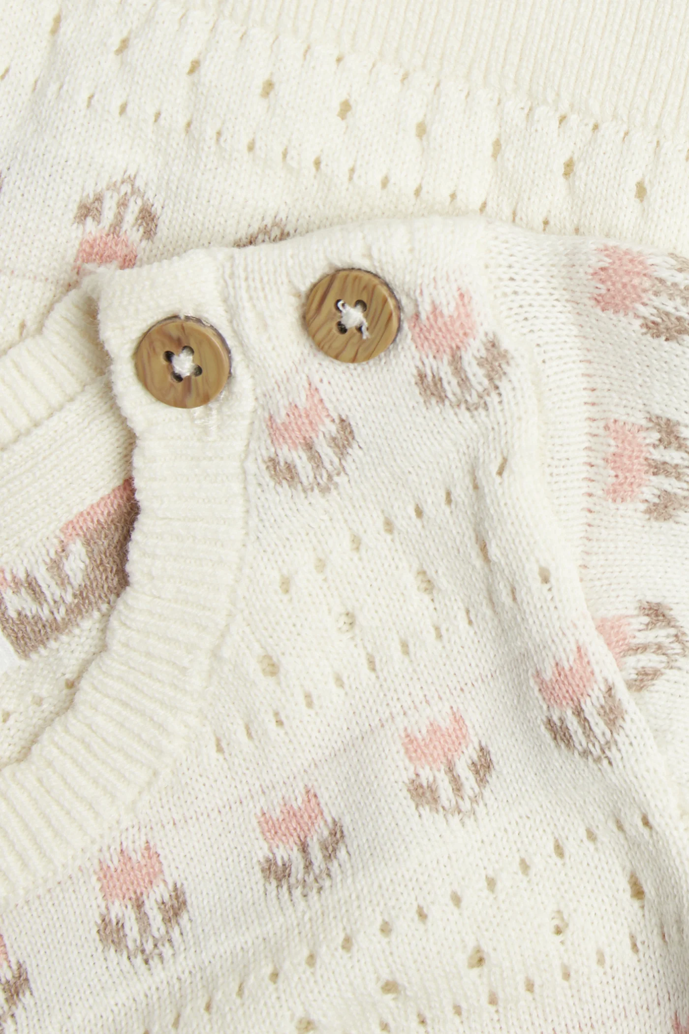 Baby white jacquard-knitted floral jumper - Image 2