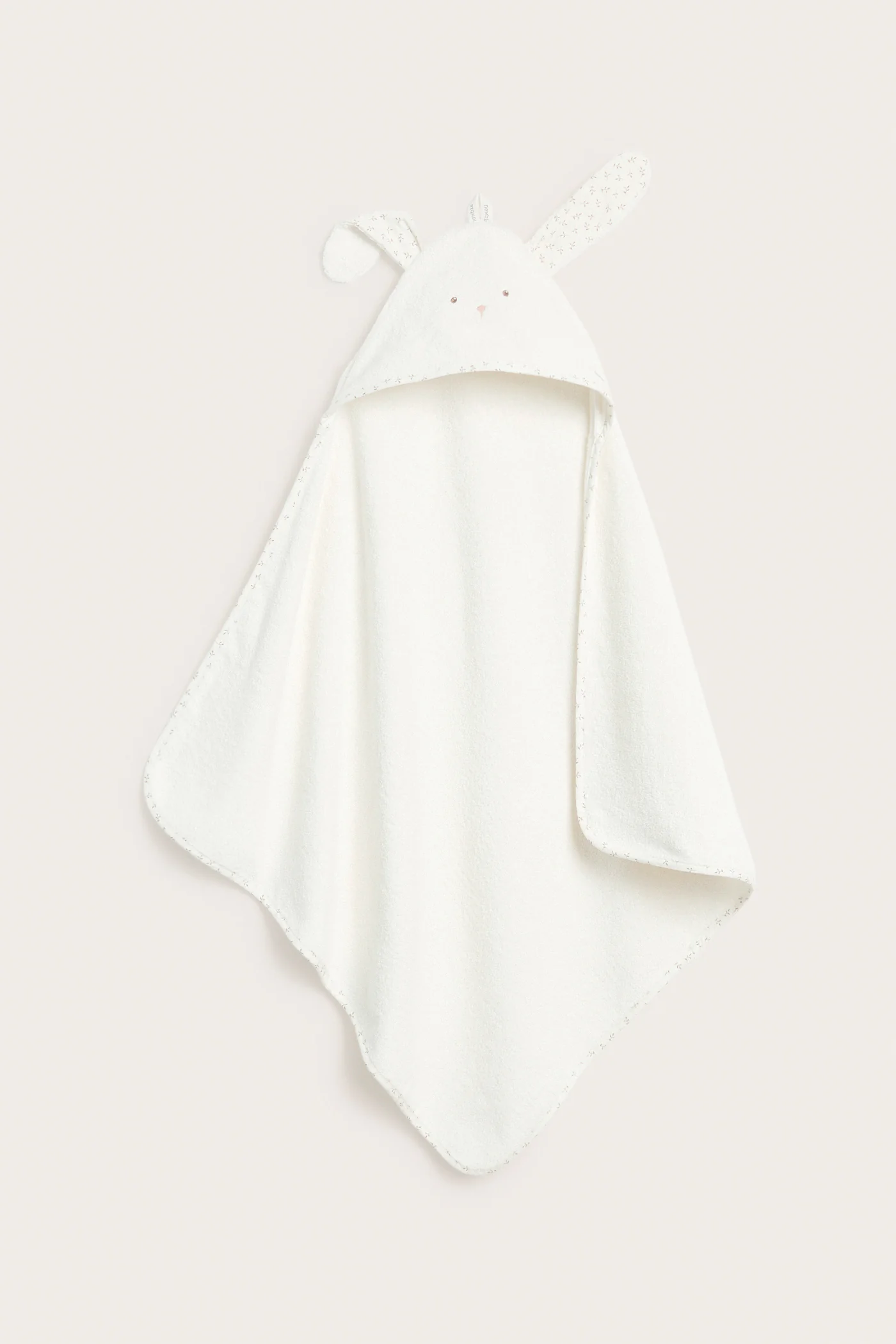 Hooded terry rabbit bath towel