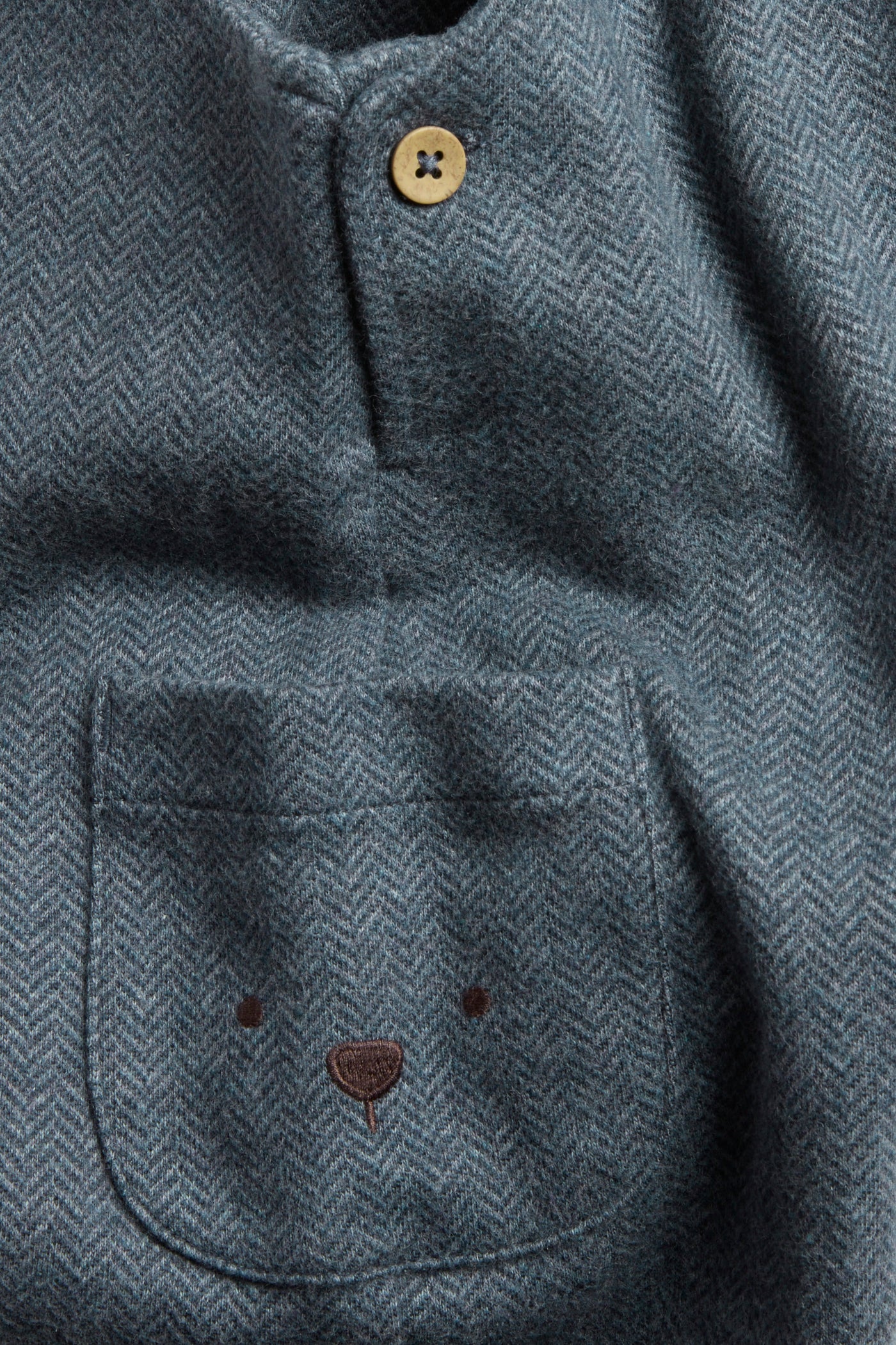 Baby blue dungarees in herringbone - Image 2
