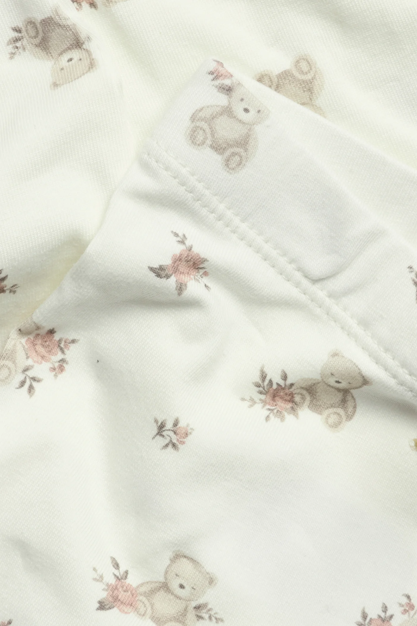 Baby white floral bear leggings - Image 2