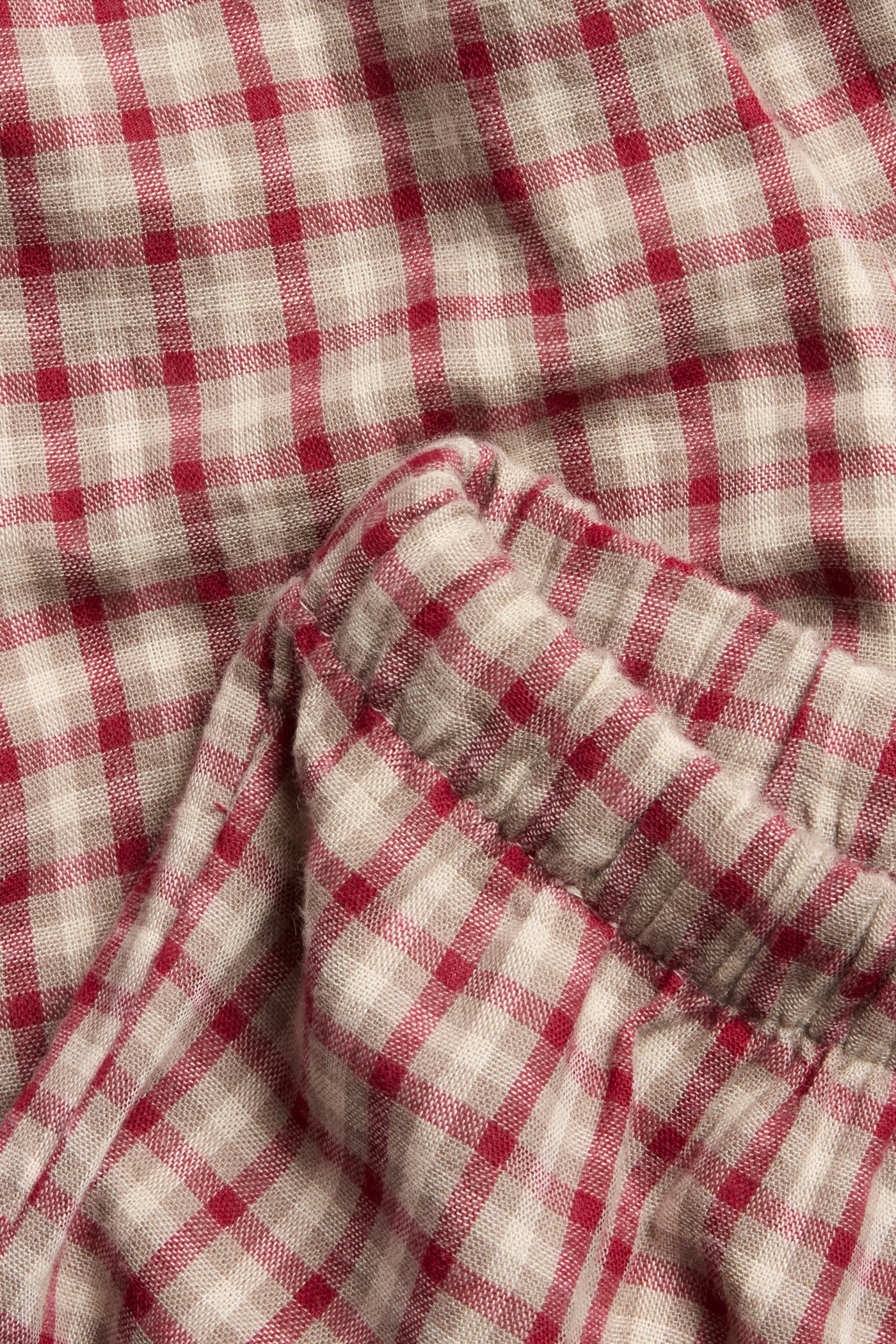 Baby red checked woven trousers - Image 4