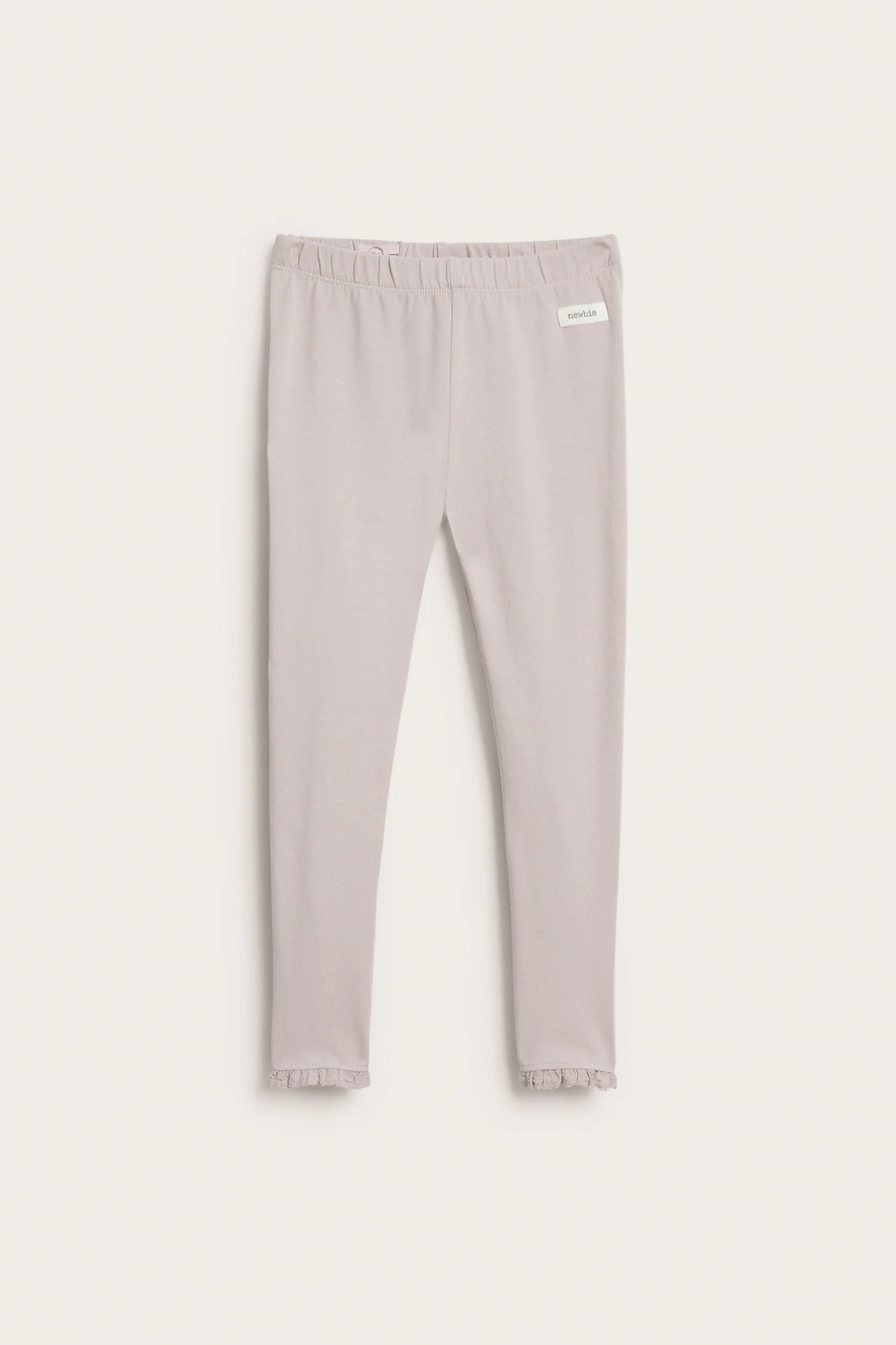 Kids' purple basic leggings with lace - Image 2