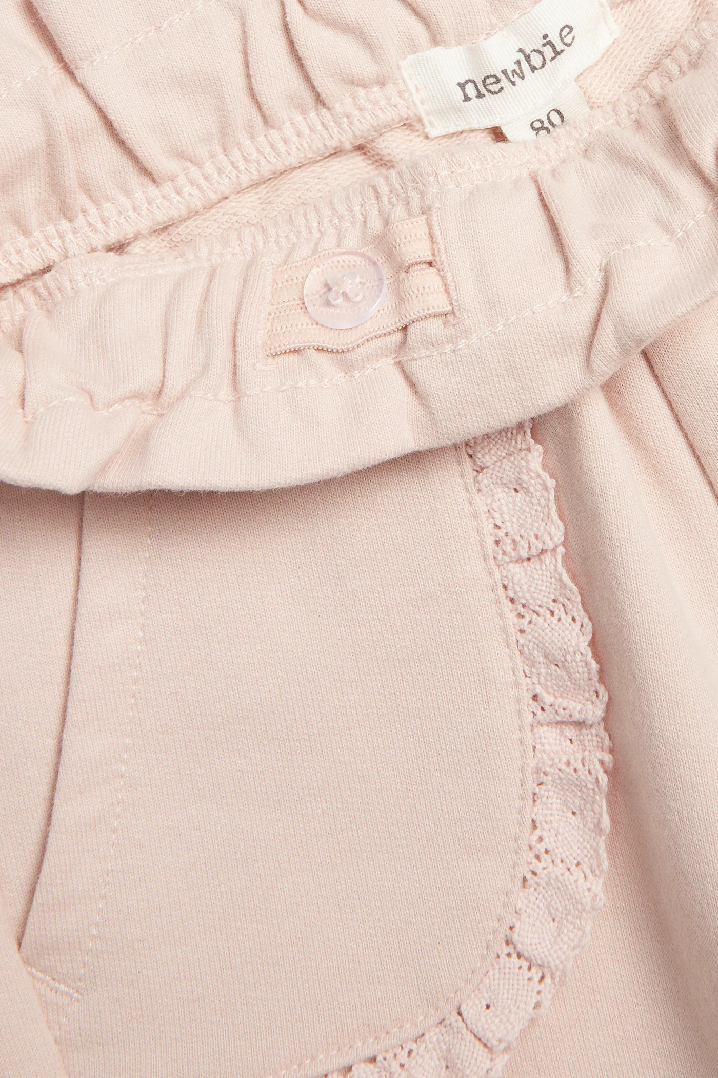 Baby pink joggers with lace details - Image 2