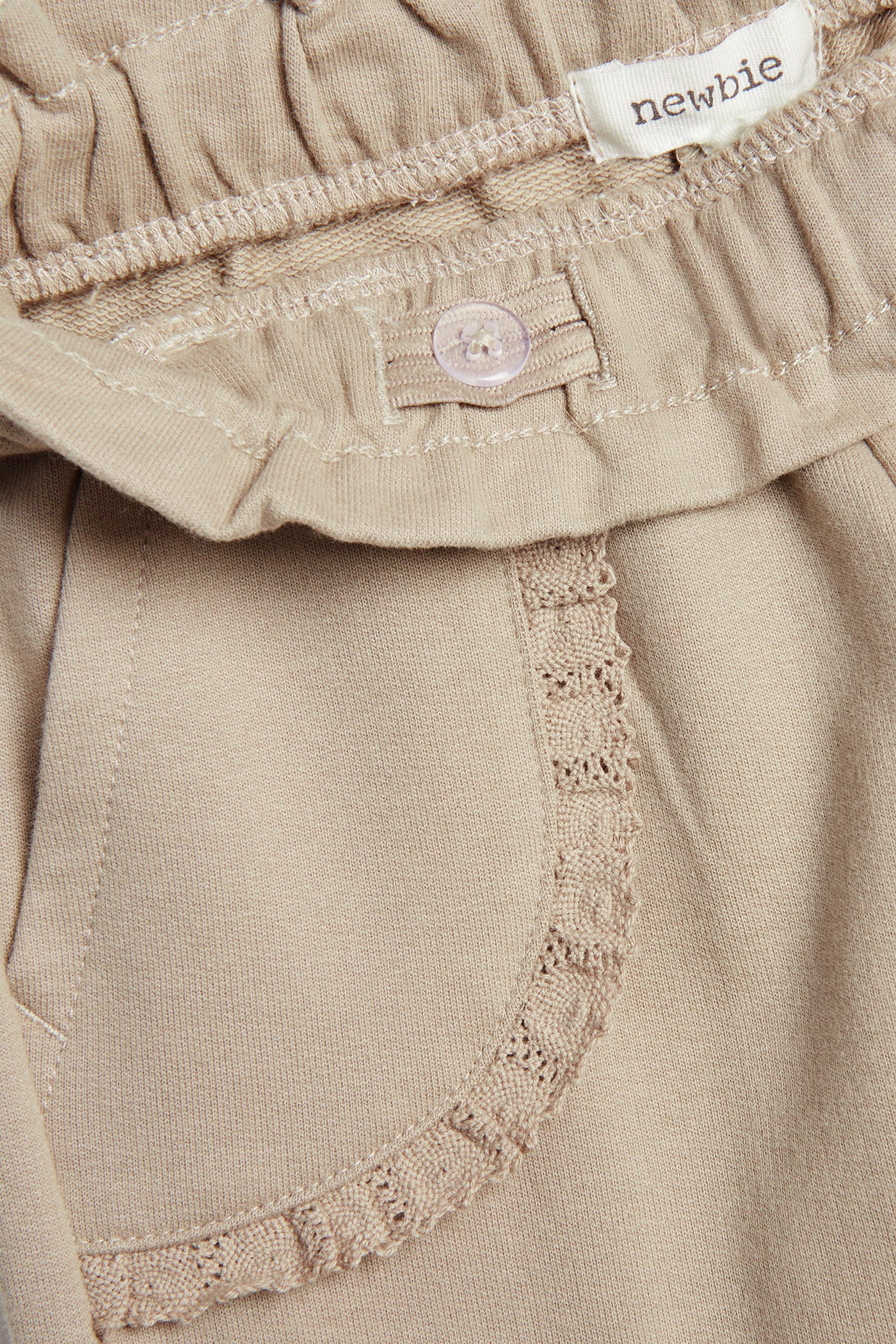 Baby beige joggers with lace details - Image 2