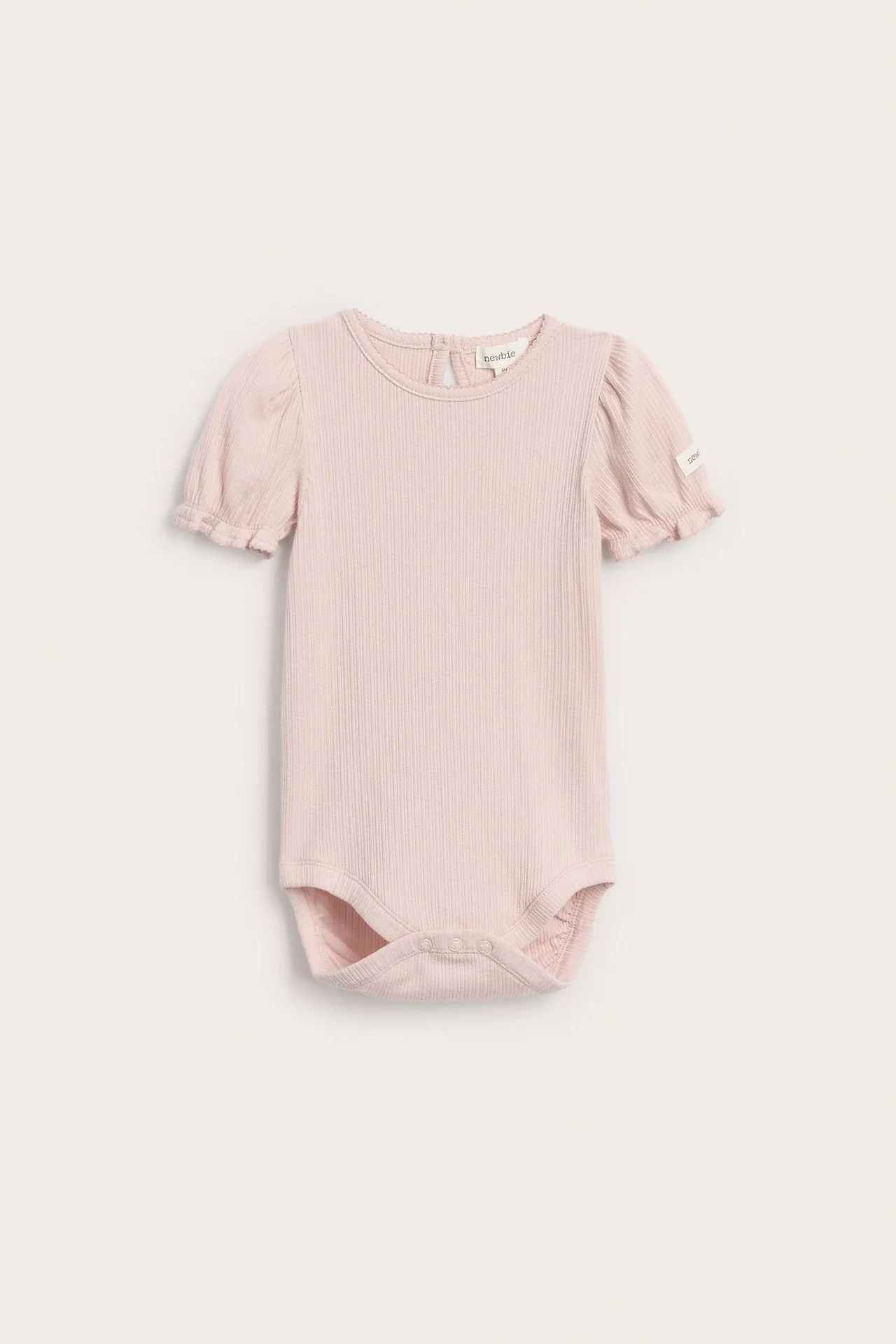 Baby pink bodysuit with short puff sleeves - Image 2