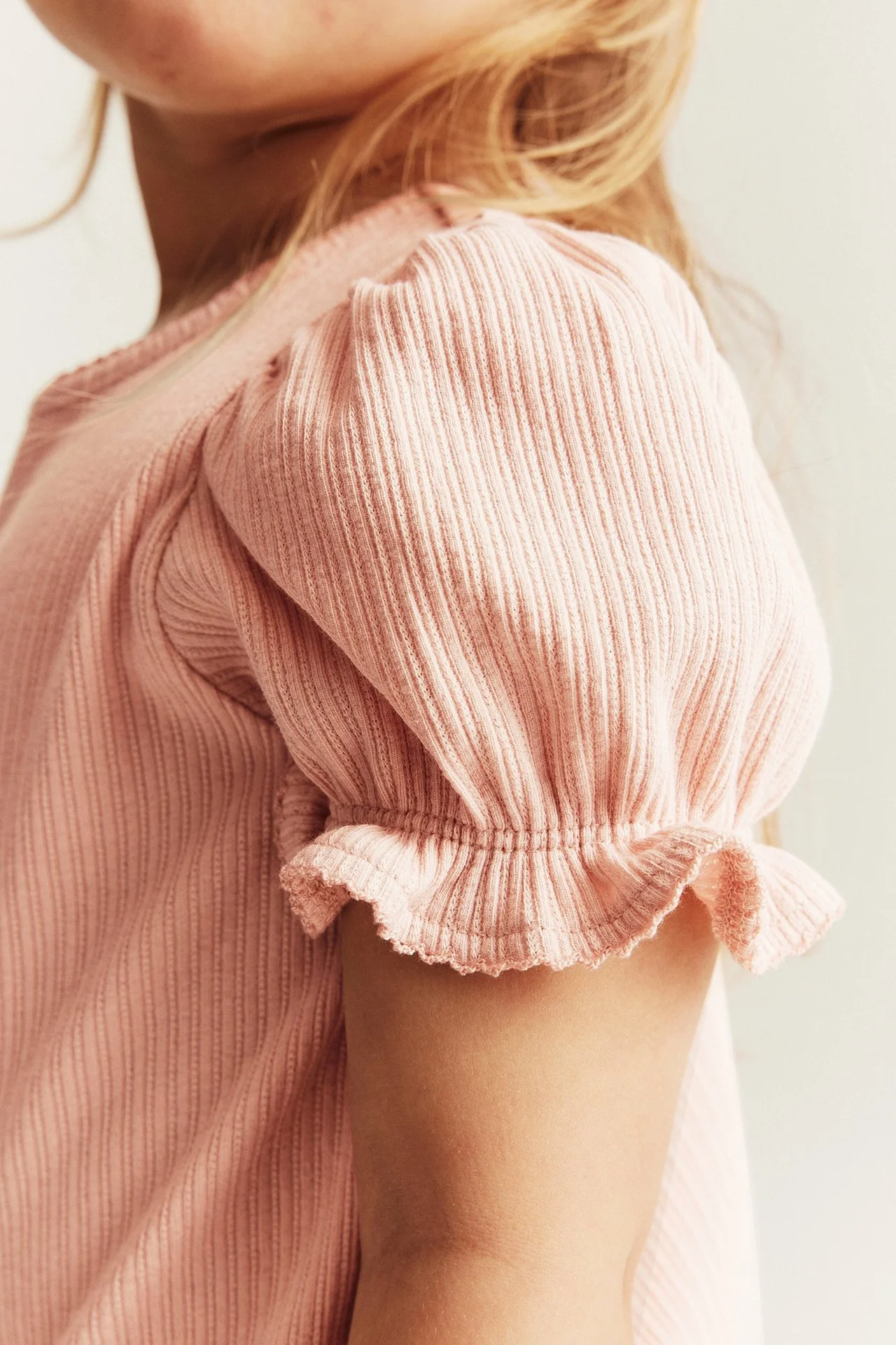 Baby & kids pink short‑sleeve puff top - Image 4