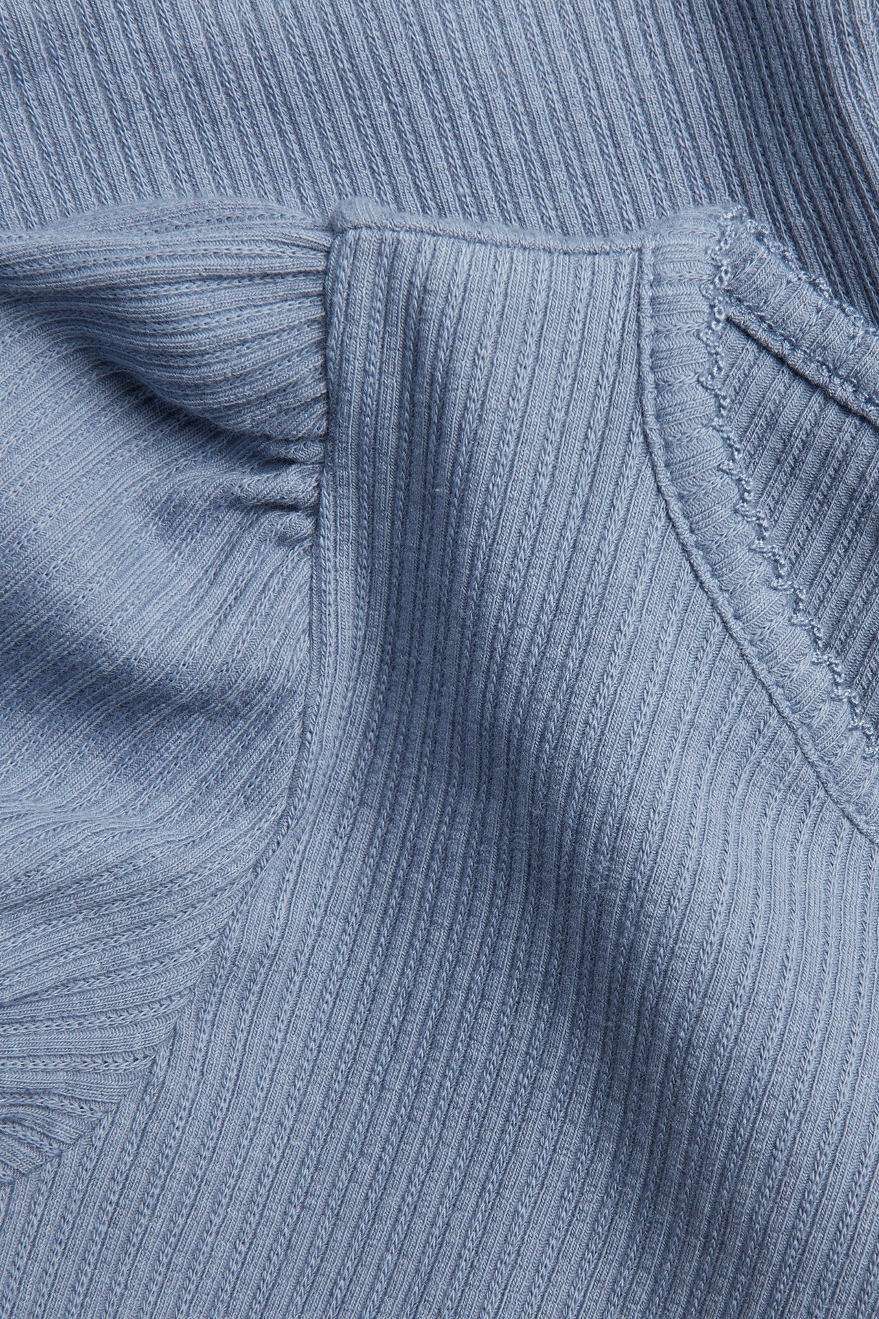 Kids blue short sleeve top with puff sleeves - Image 2