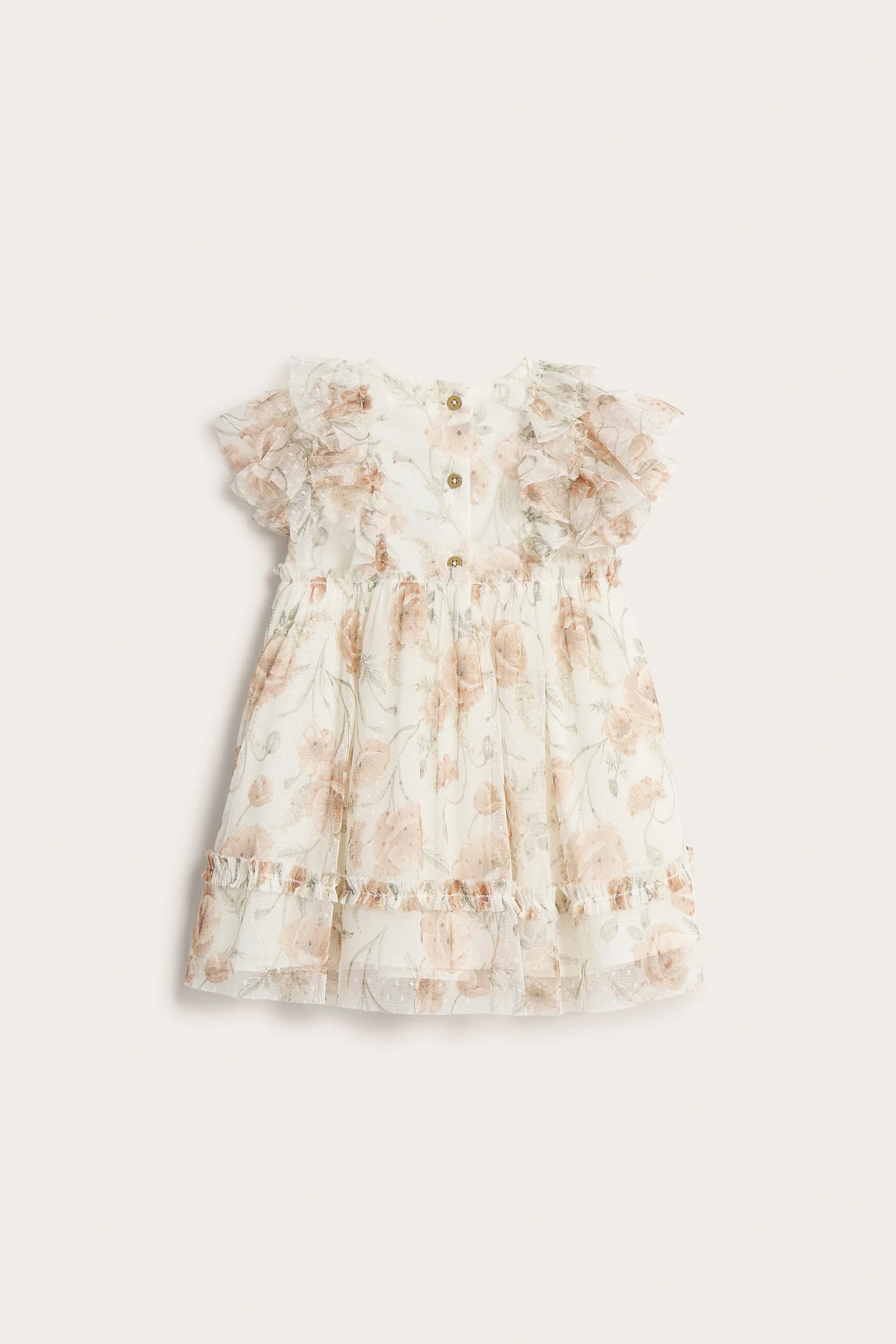 Baby white floral mesh dress - Image 7