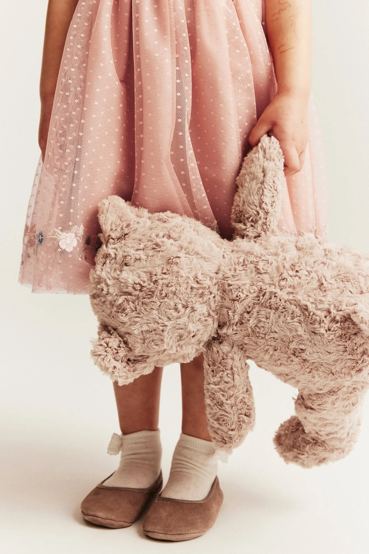 Kids pink mesh dress with ruffles - Image 4