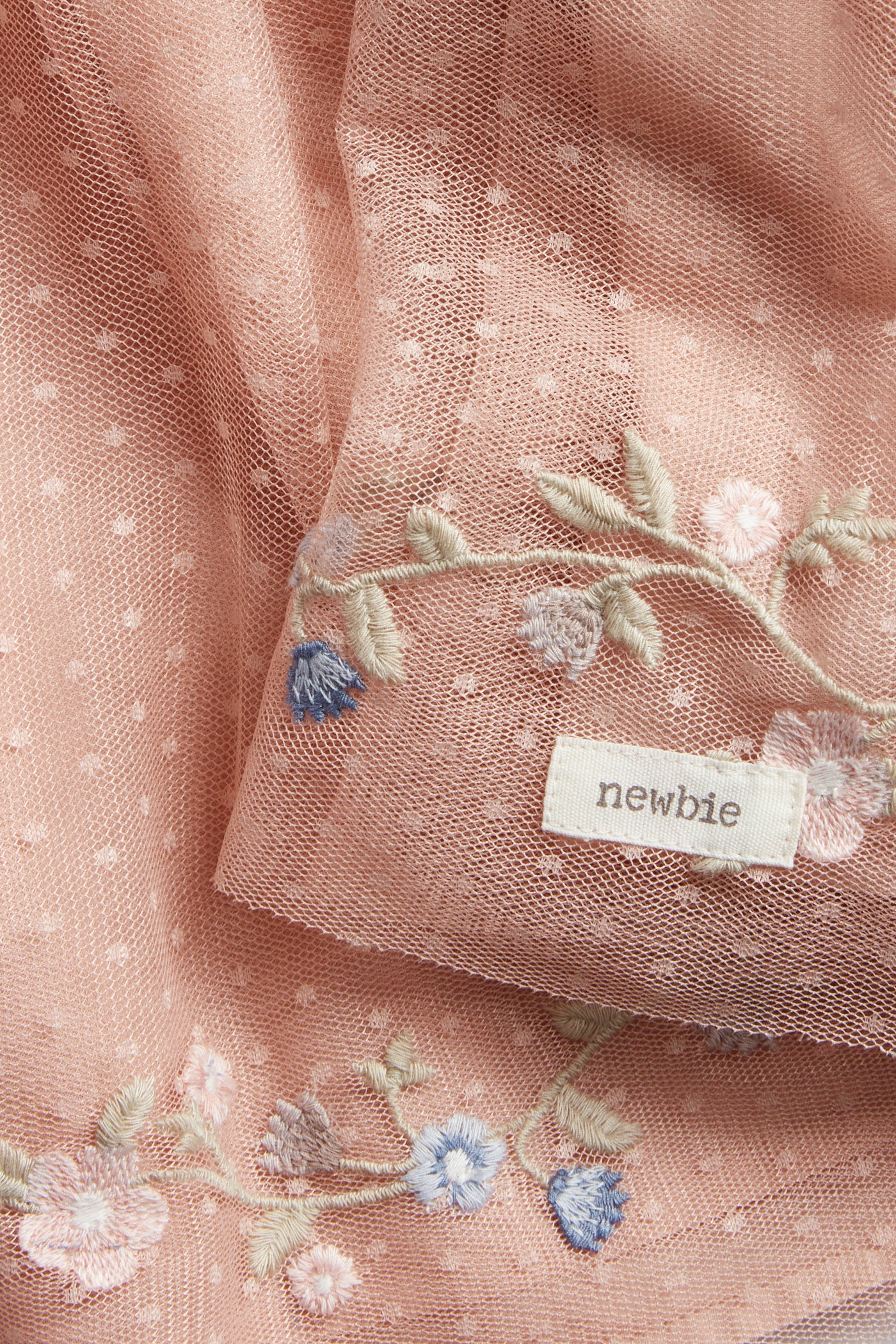 Kids pink mesh dress with ruffles - Image 5