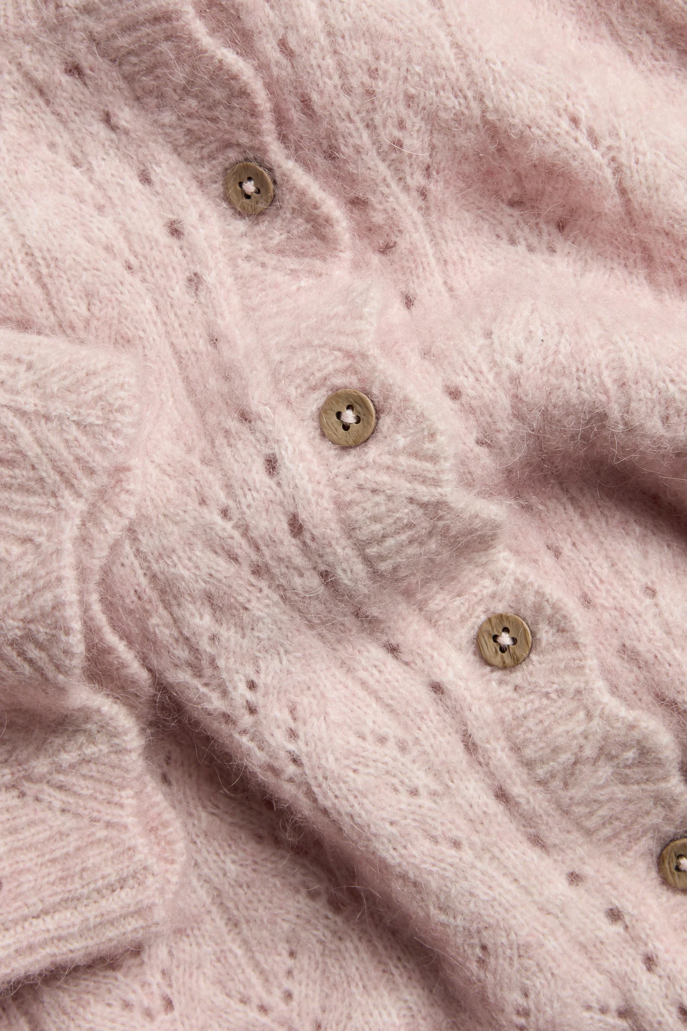 Women's pink wool blend short-sleeve cardigan - Image 2
