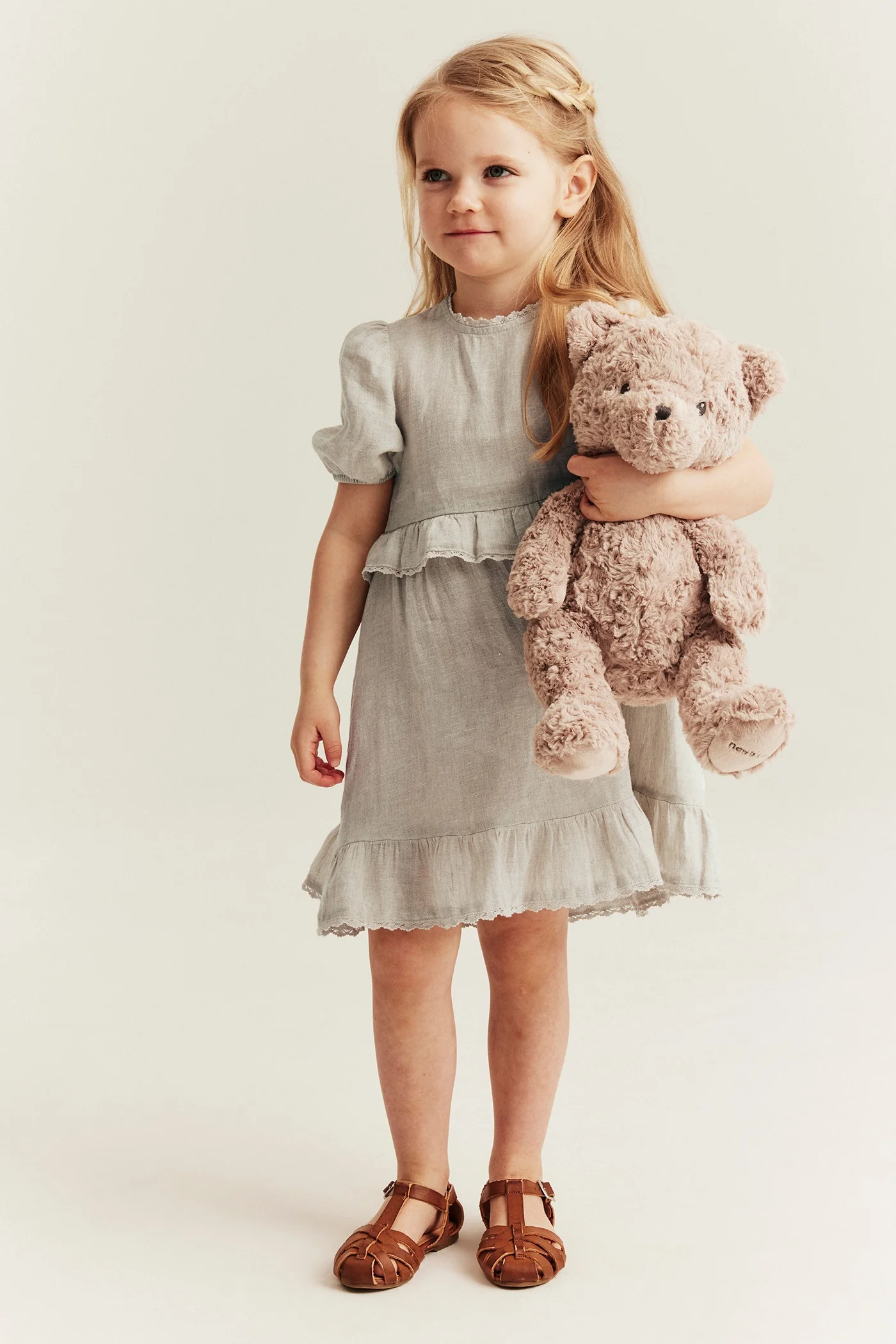 Kids frilled linen dress - Image 4