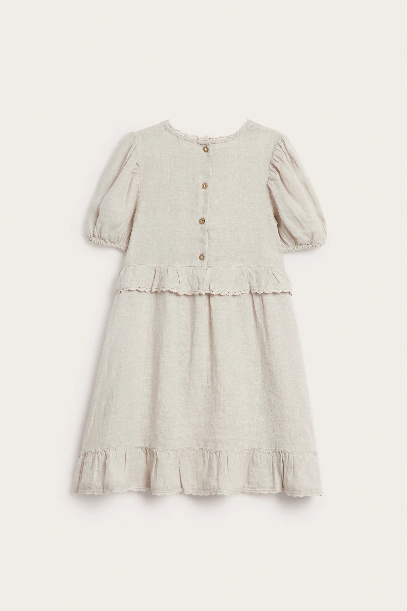Kids frilled linen dress - Image 6