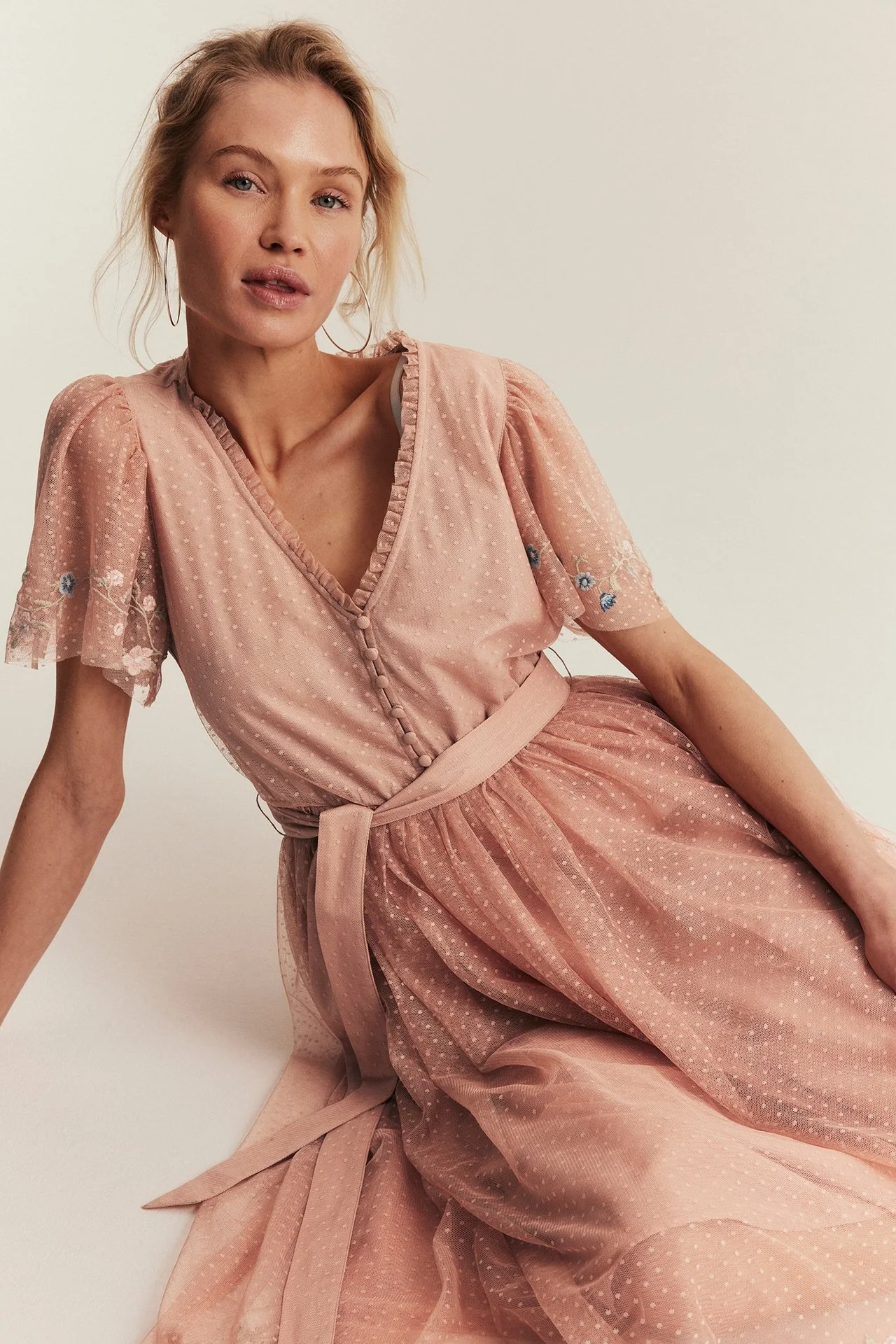 Women's pink mesh dress - Image 4