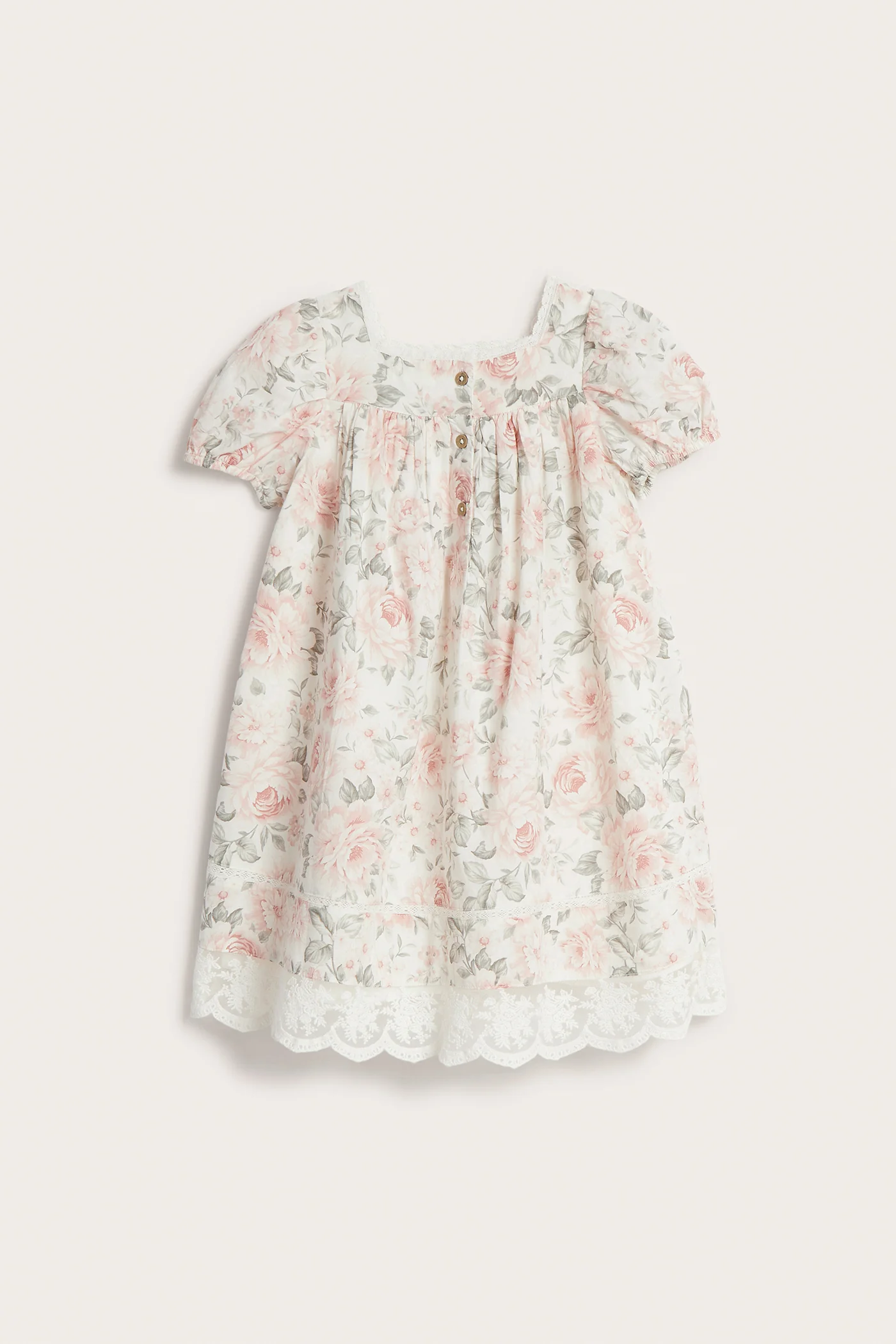 Kids white floral puff sleeve dress - Image 8