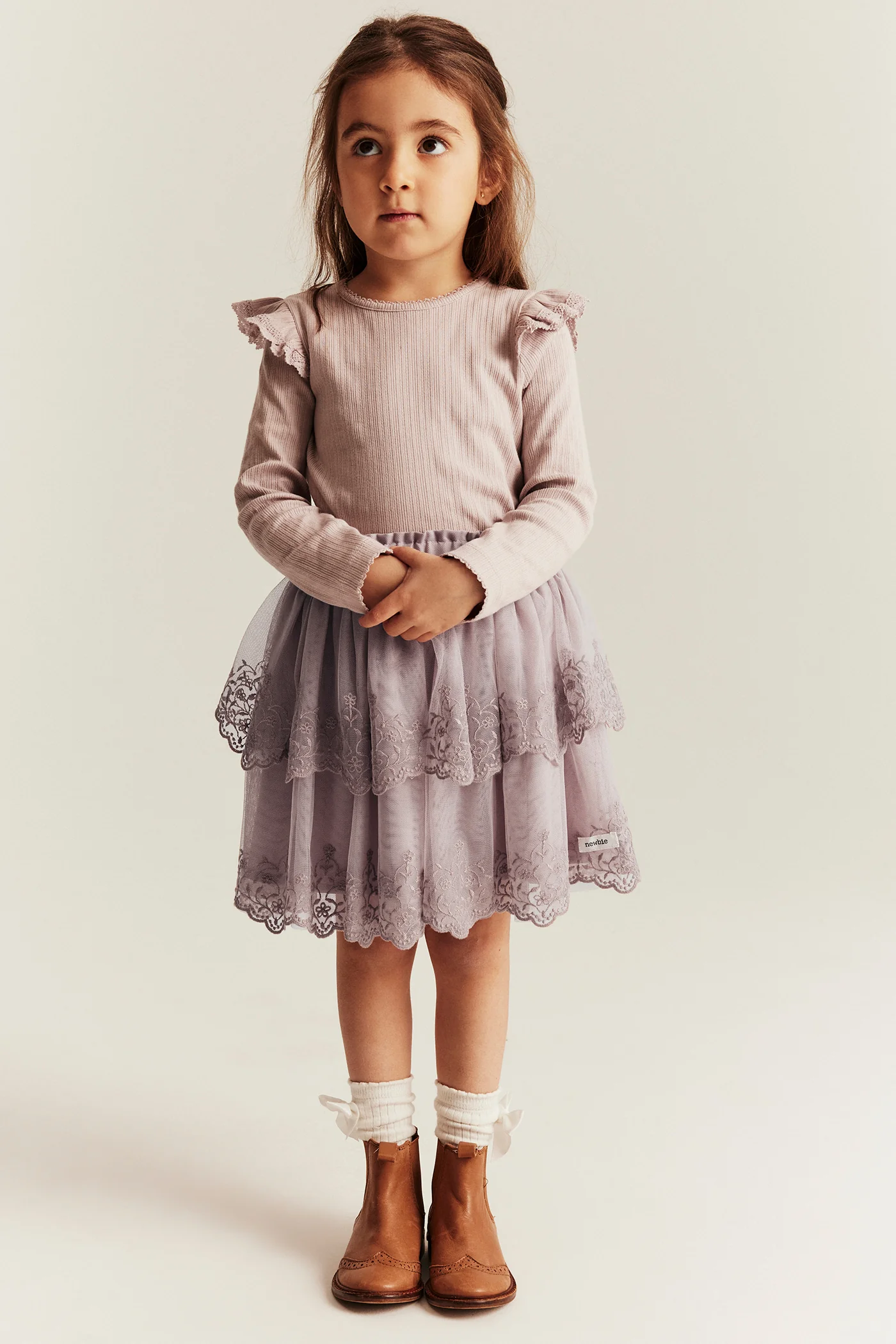 Baby & kids purple embroidered mesh skirt - Image 4