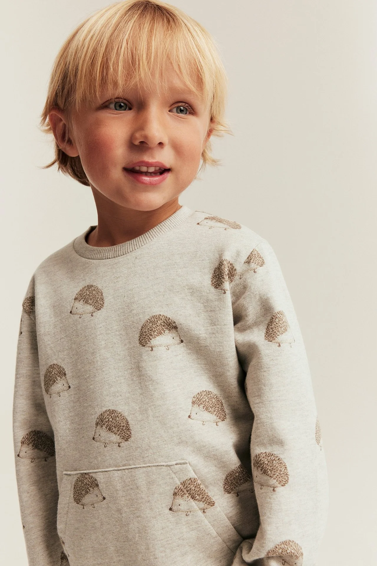 Baby & kids beige sweatshirt with brushed inside - Image 4