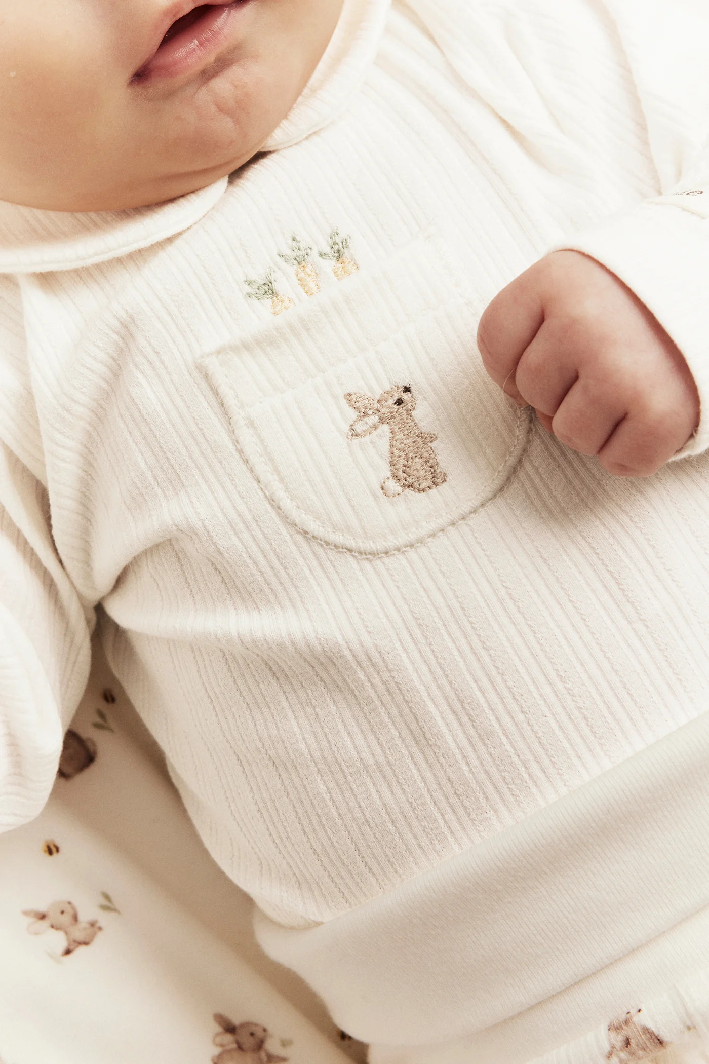 Baby white long-sleeved bodysuit with a collar - Image 3