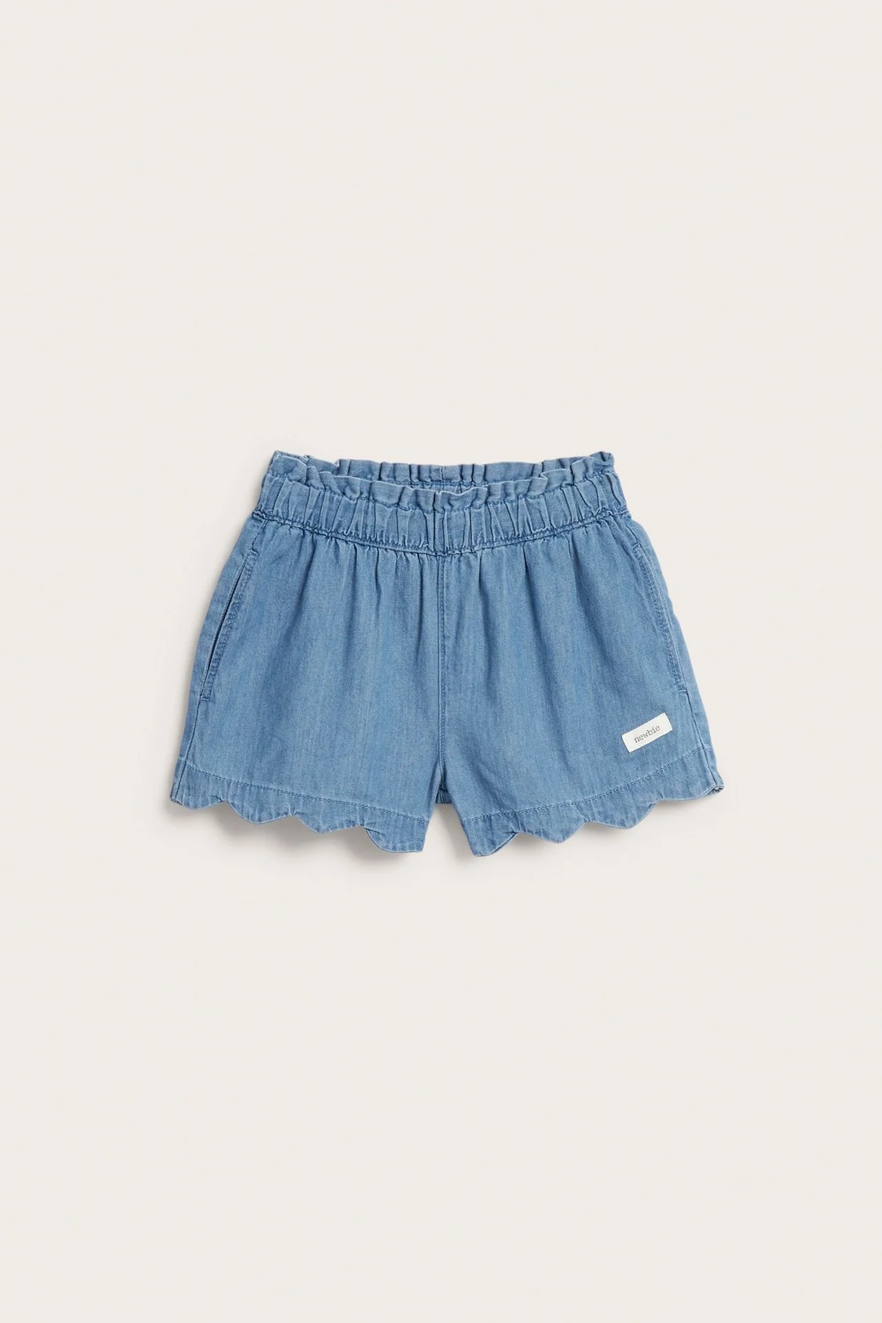 Kids blue woven denim shorts - Image 2
