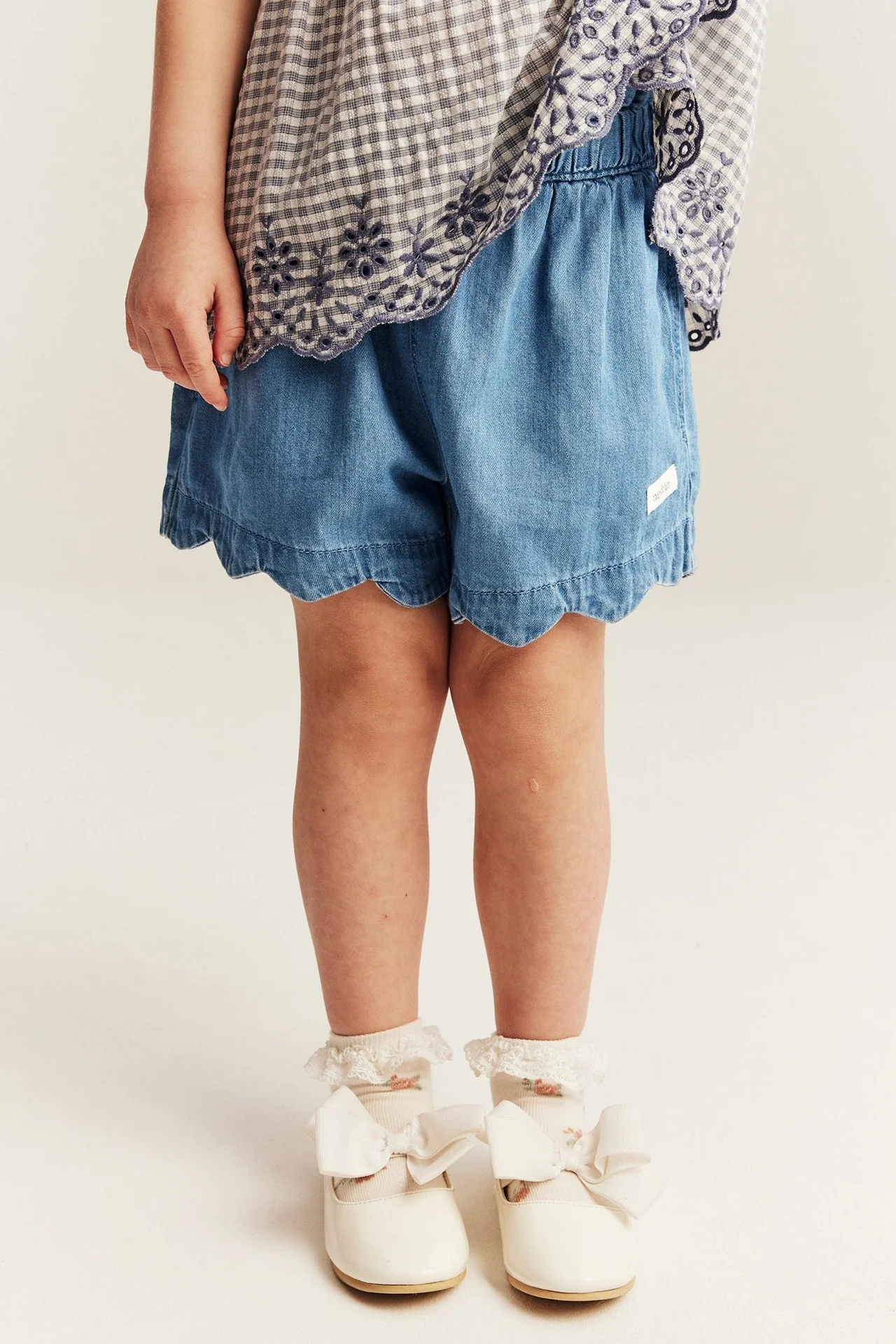 Kids blue woven denim shorts - Image 4