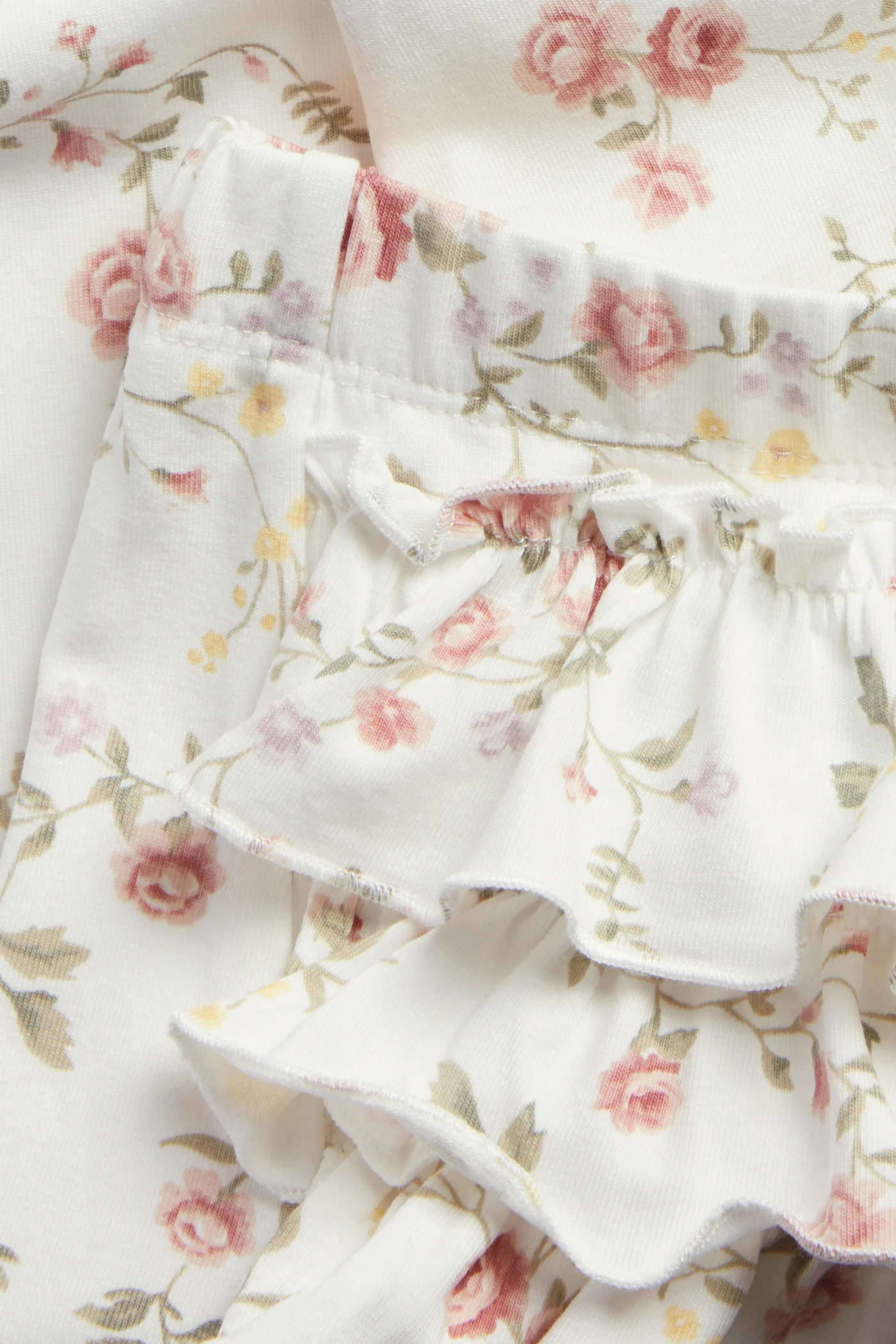 Baby white floral leggings with ruffles - Image 5