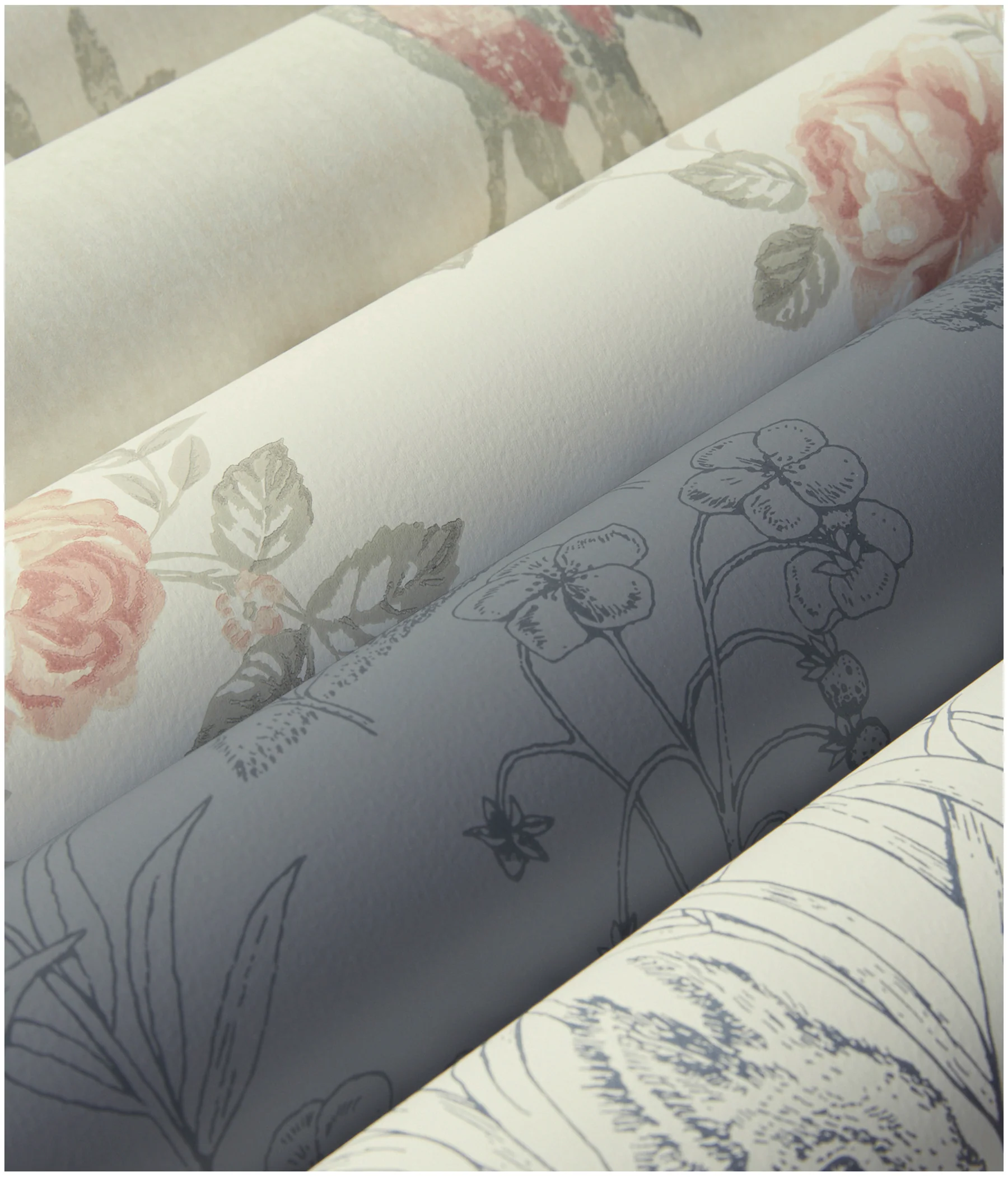 Rose Garden white wallpaper - Image 3