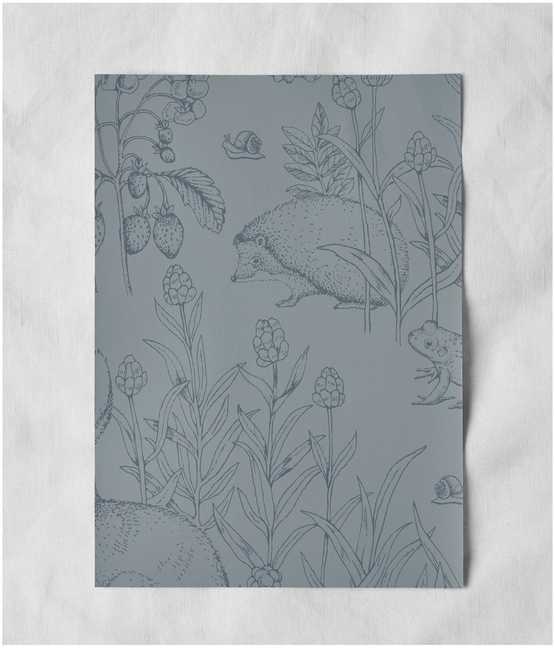 Forest Friends gray blue wallpaper sample - Image 4