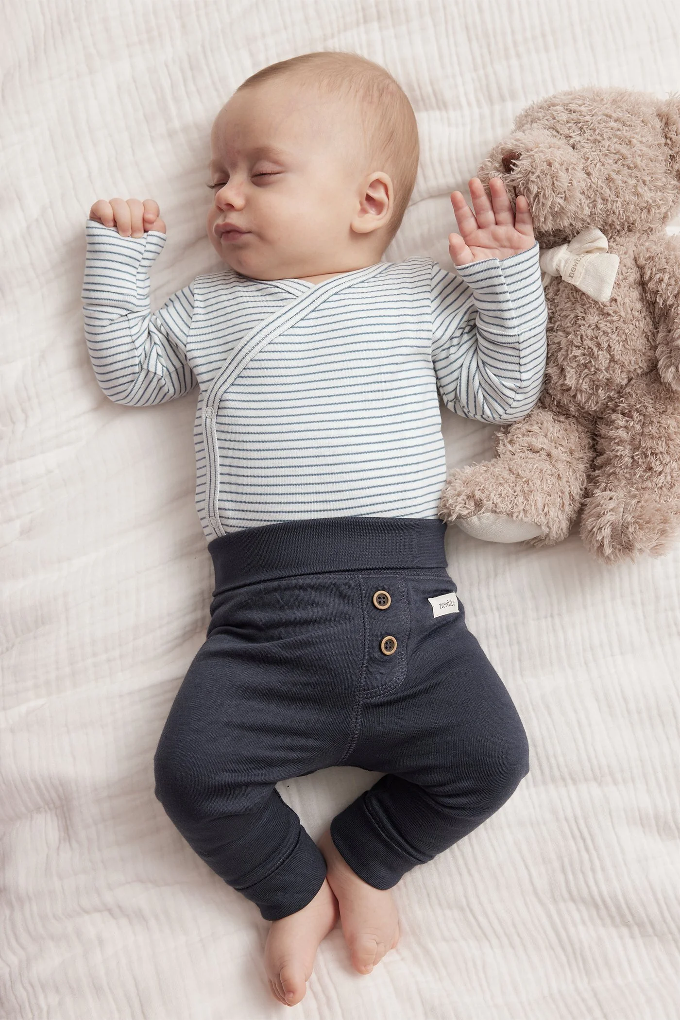 Baby blue striped wrap bodysuit - Image 4