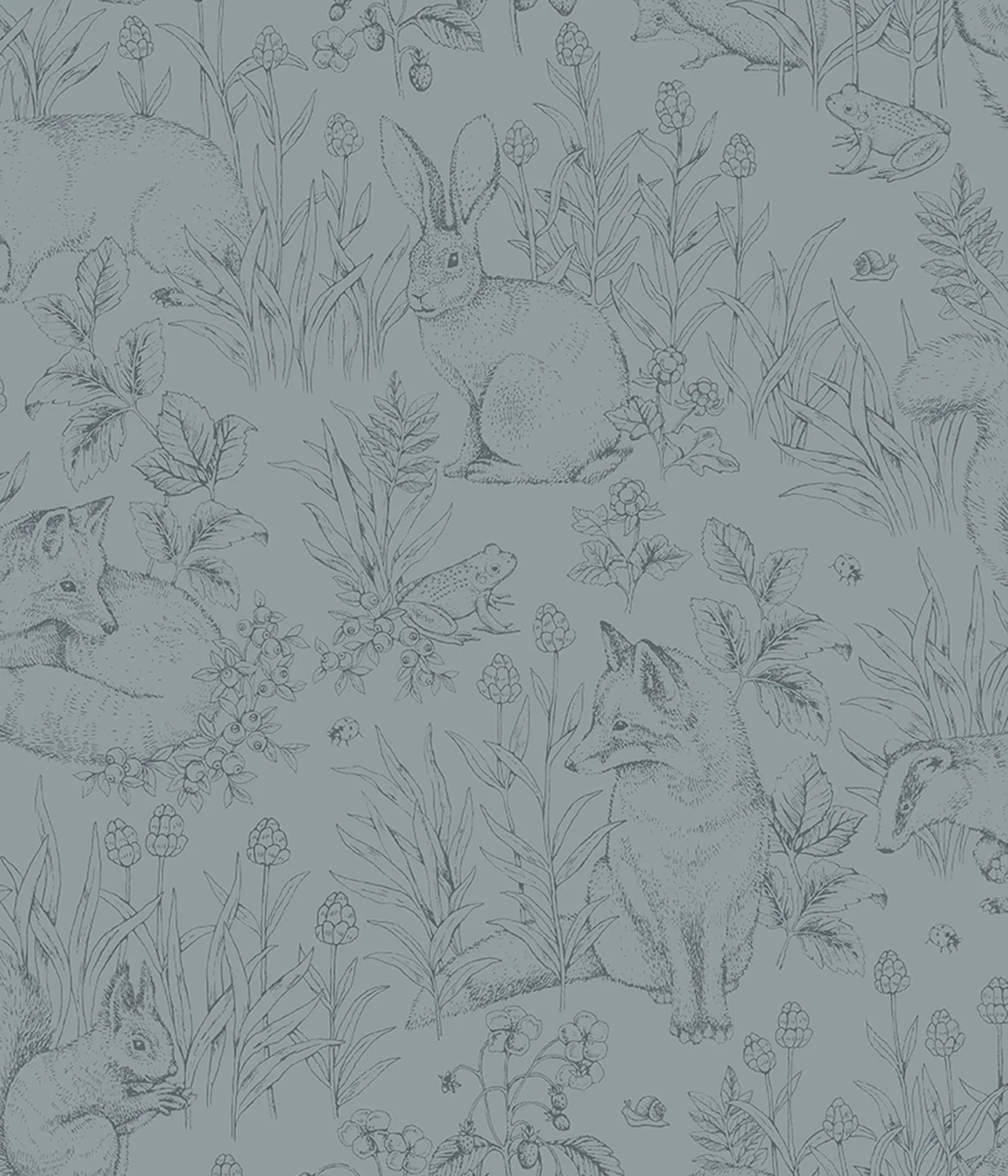 Forest Friends blue wallpaper - Image 3