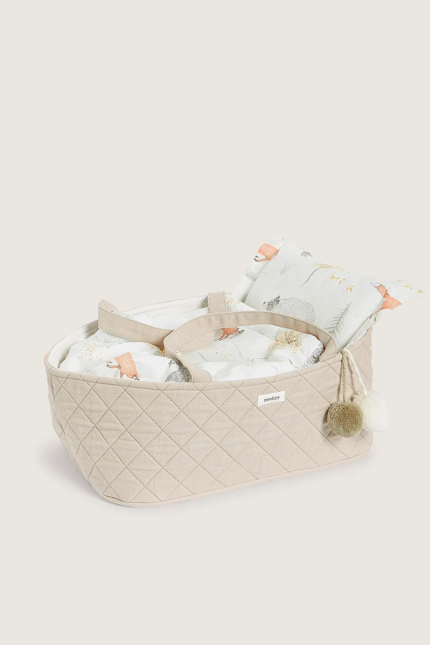 Beige quilted doll basket - Image 2