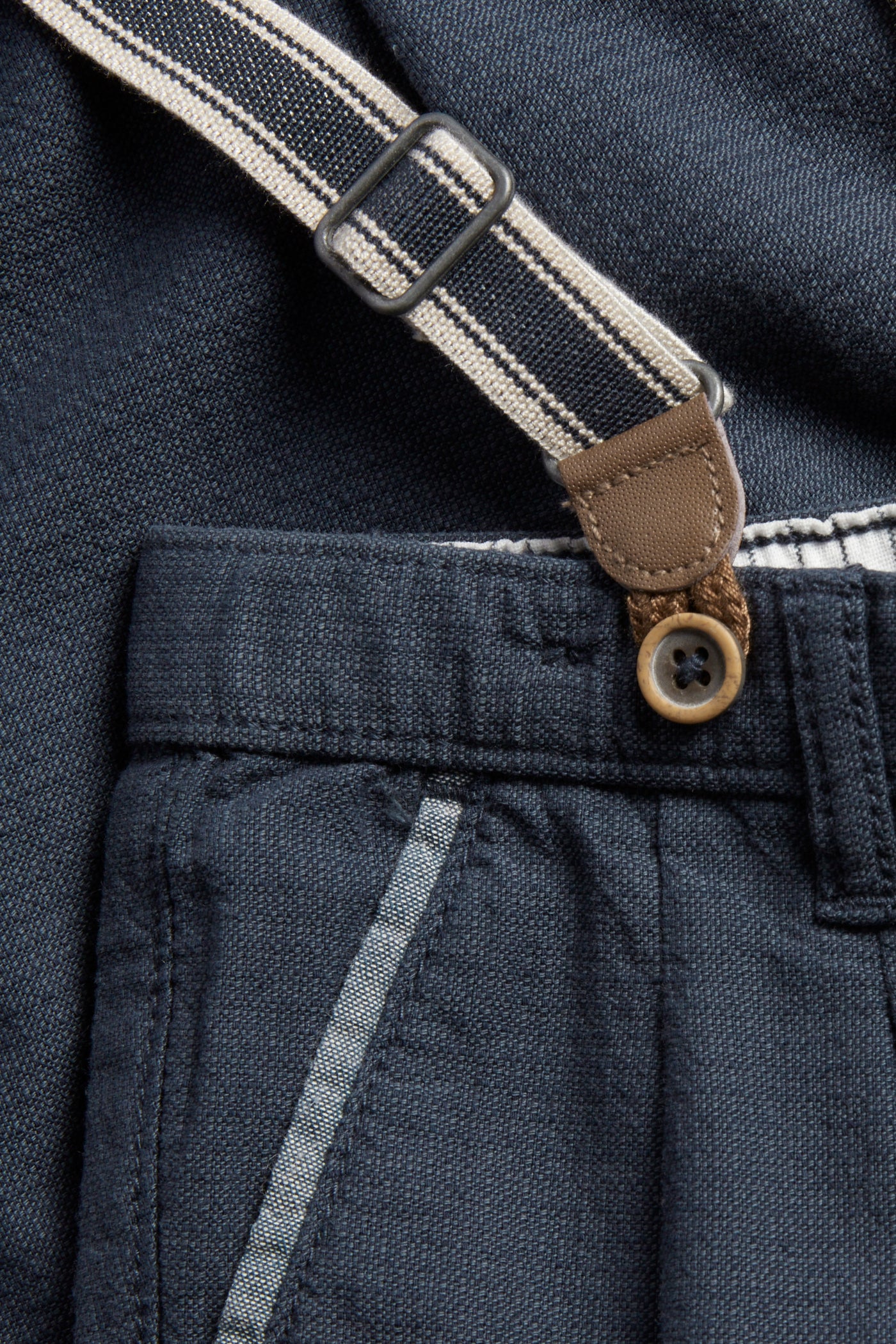 Kids blue woven trousers with suspenders - Image 4