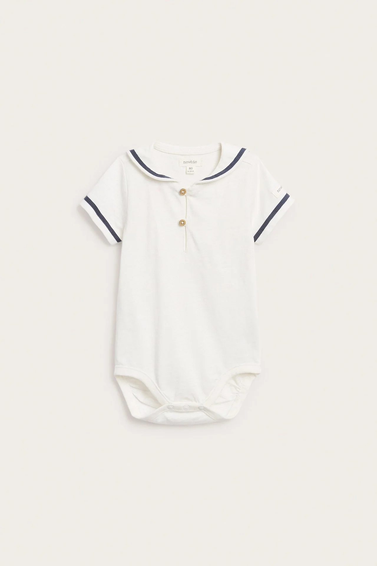 Baby white short sleeve sailor bodysuit - Image 2