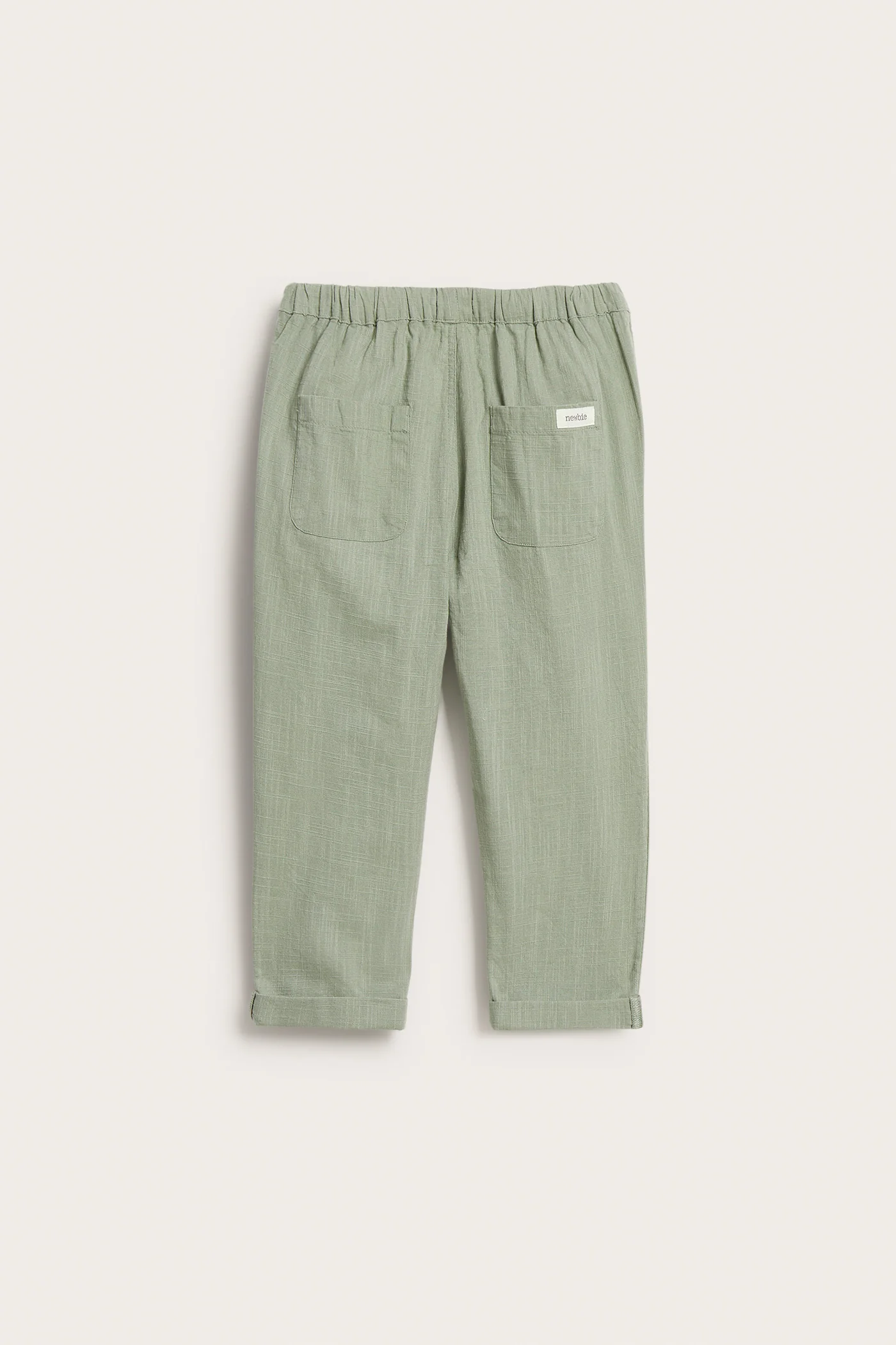 Kids' green textured woven trousers - Image 2