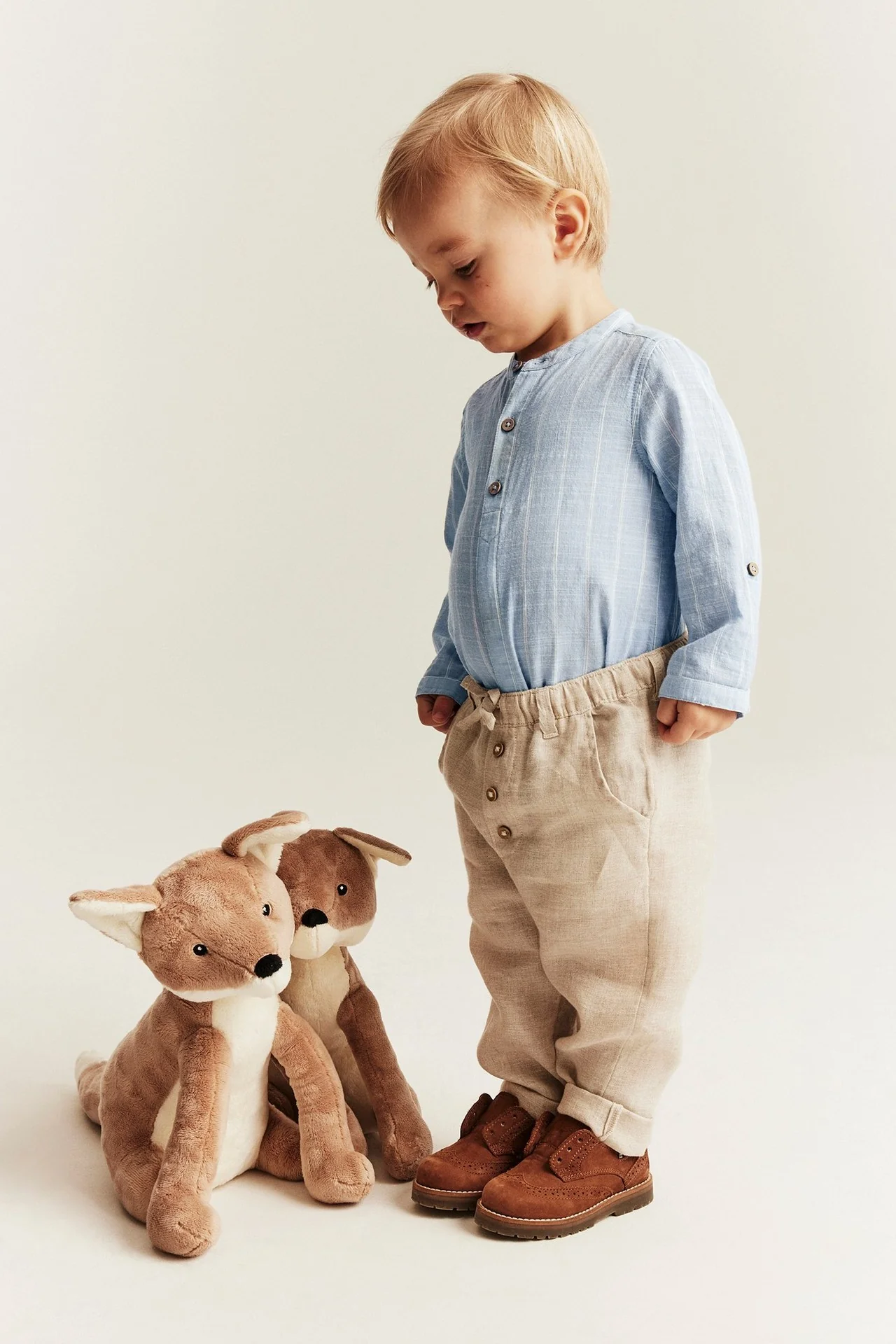 Baby blue striped shirt‑style bodysuit - Image 3