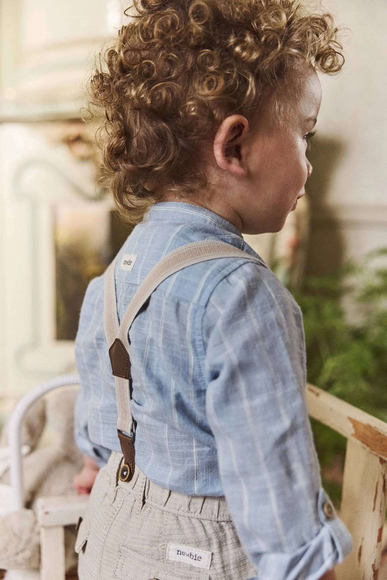 Baby blue striped shirt‑style bodysuit - Image 4