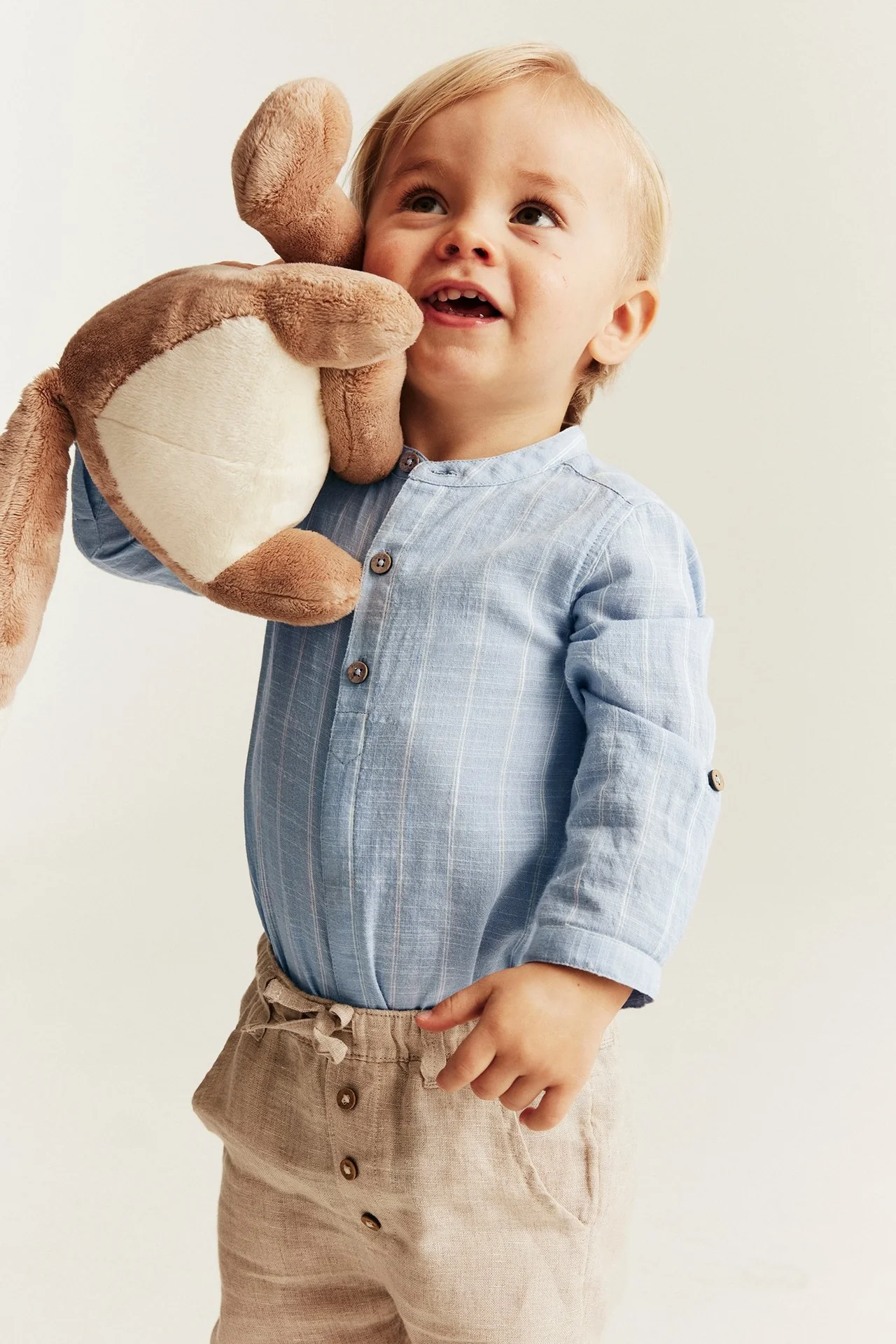 Baby blue striped shirt‑style bodysuit - Image 5