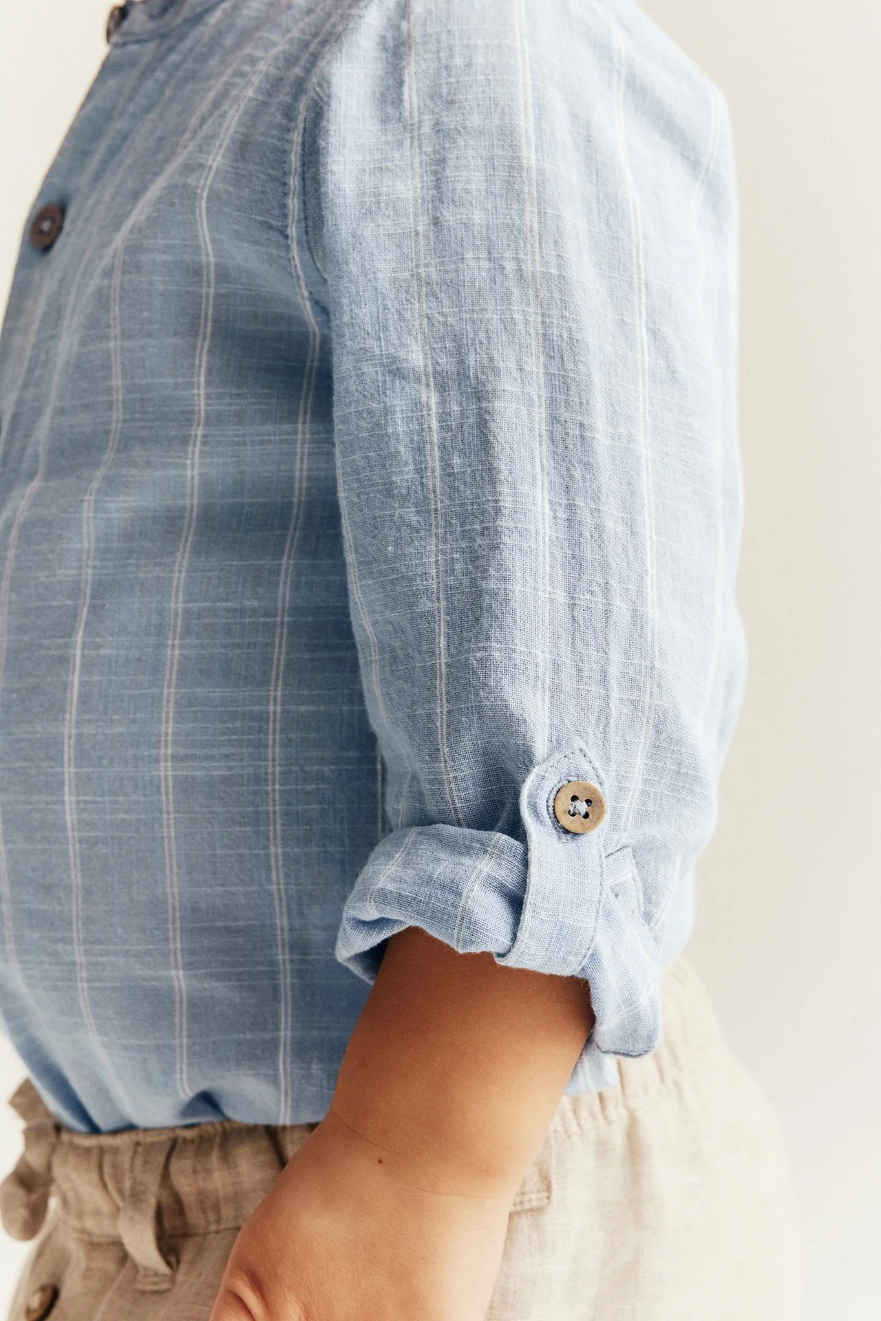 Baby blue striped shirt‑style bodysuit - Image 6