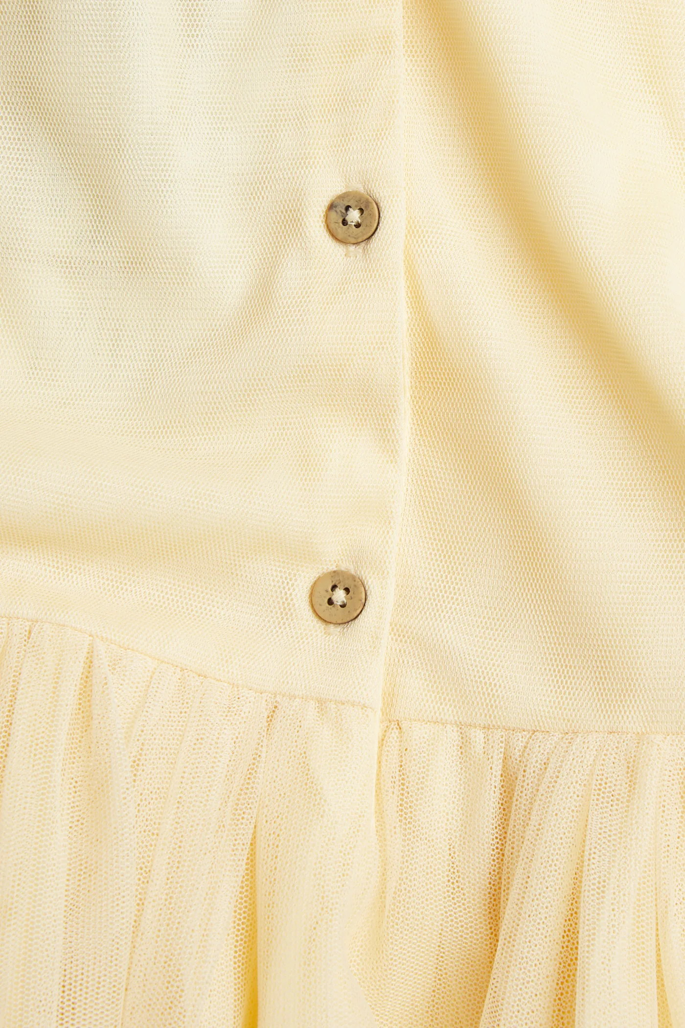 Kids yellow mesh dress with embroidery - Image 2
