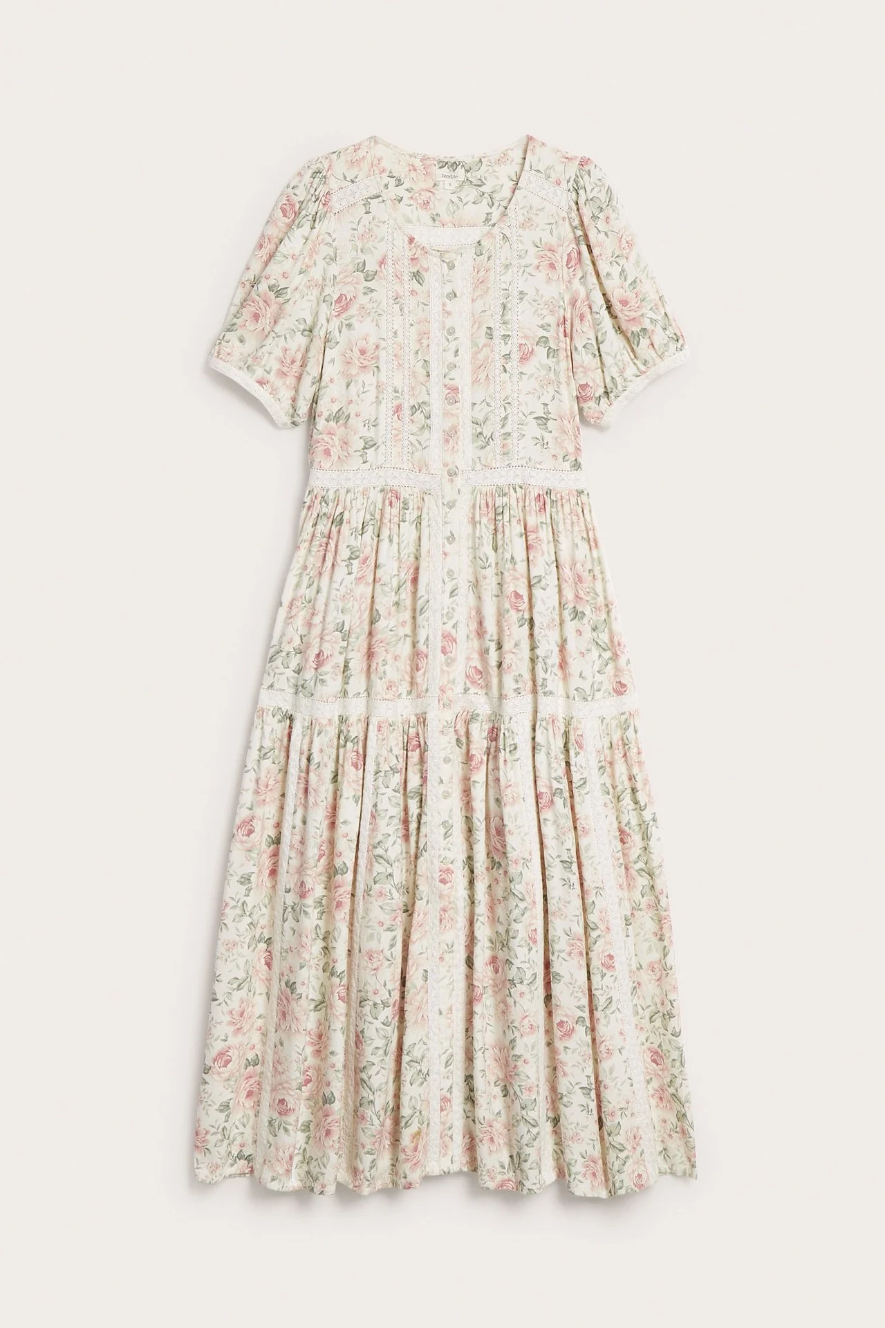 Women's off-white floral dress - Image 2