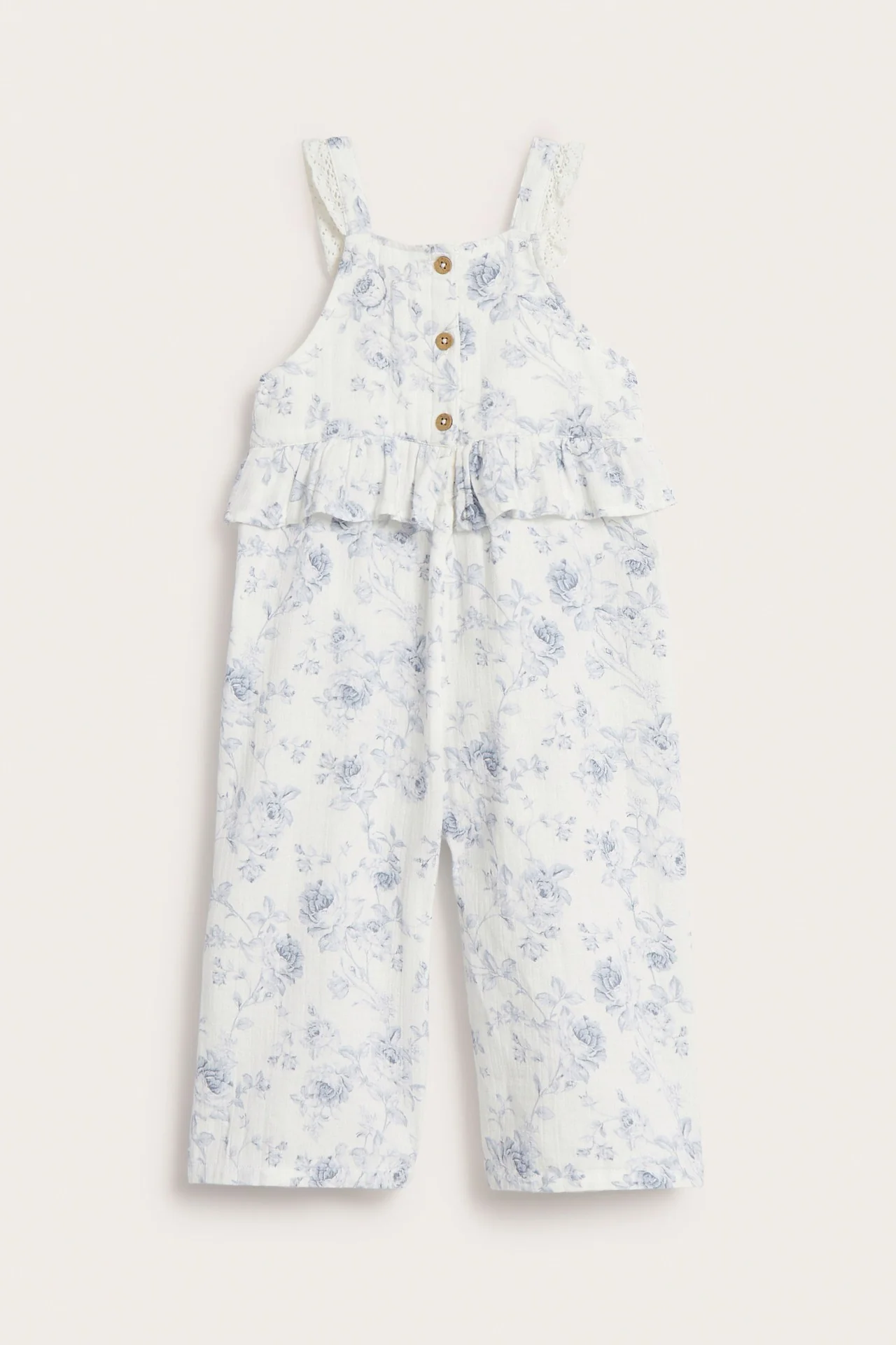 Kids floral jumpsuit with frill - Image 3